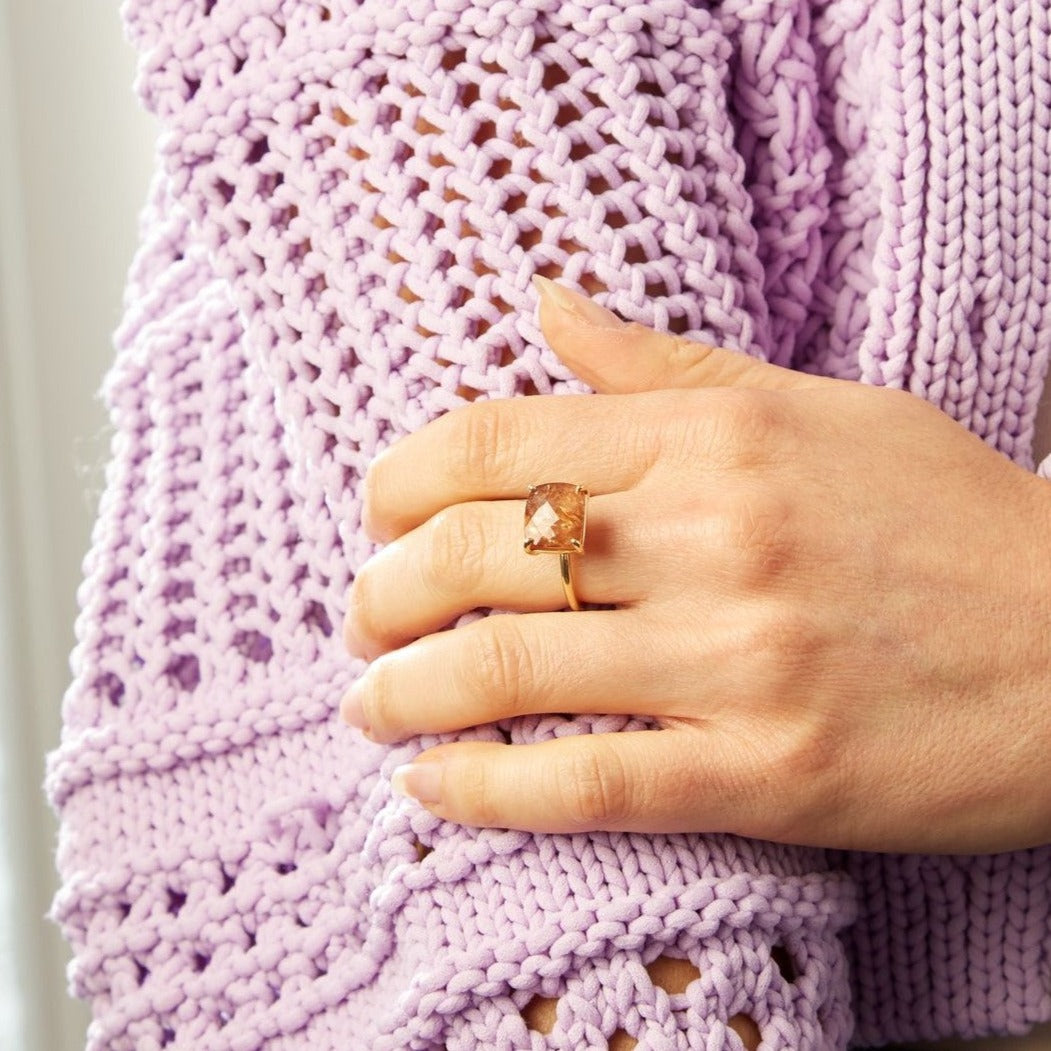 18K Champagne Zircon Ring