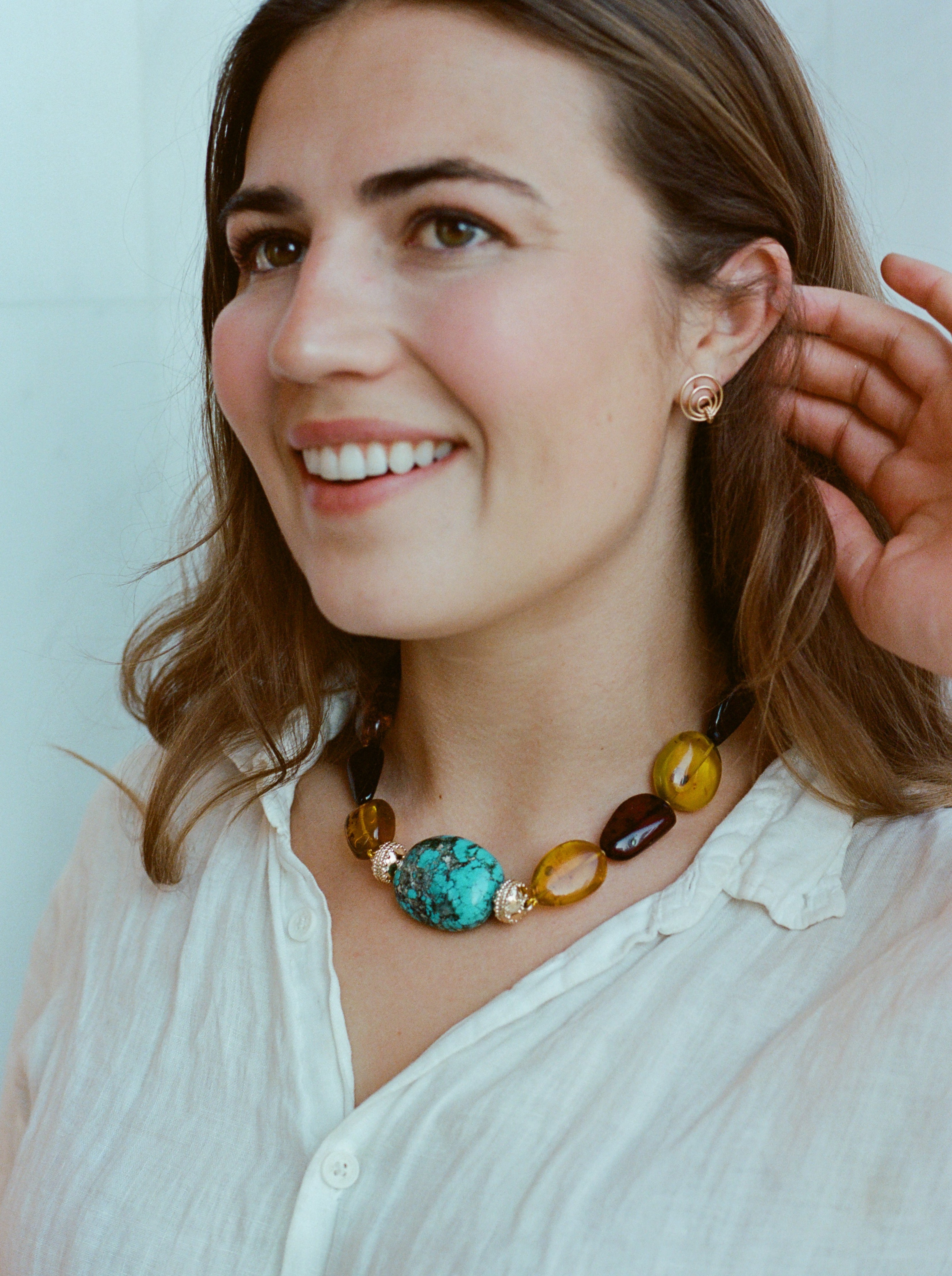 Helen Multi Colored Baltic Amber Necklace