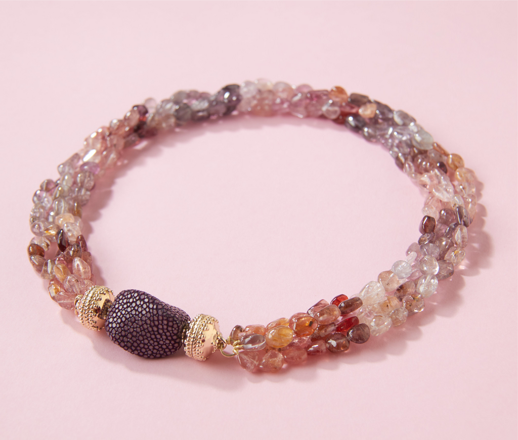 Pink Spinel Ombre Multi-Strand Necklace
