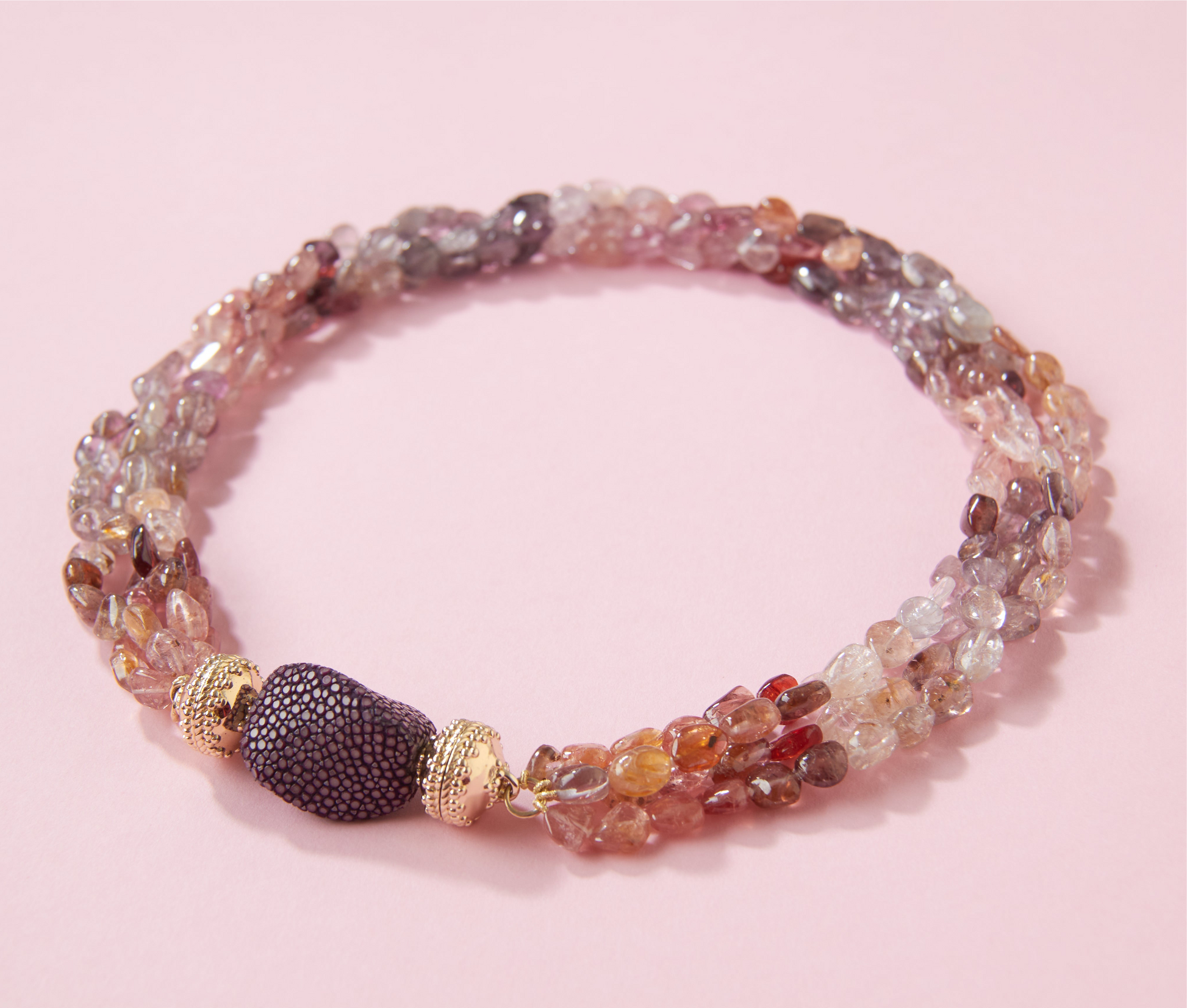 Pink Spinel Ombre Multi-Strand Necklace