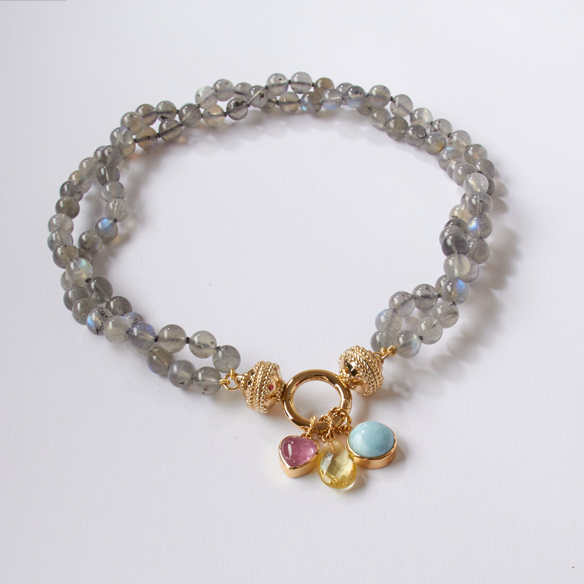 Victoire 8mm Labradorite Double-Strand Necklace