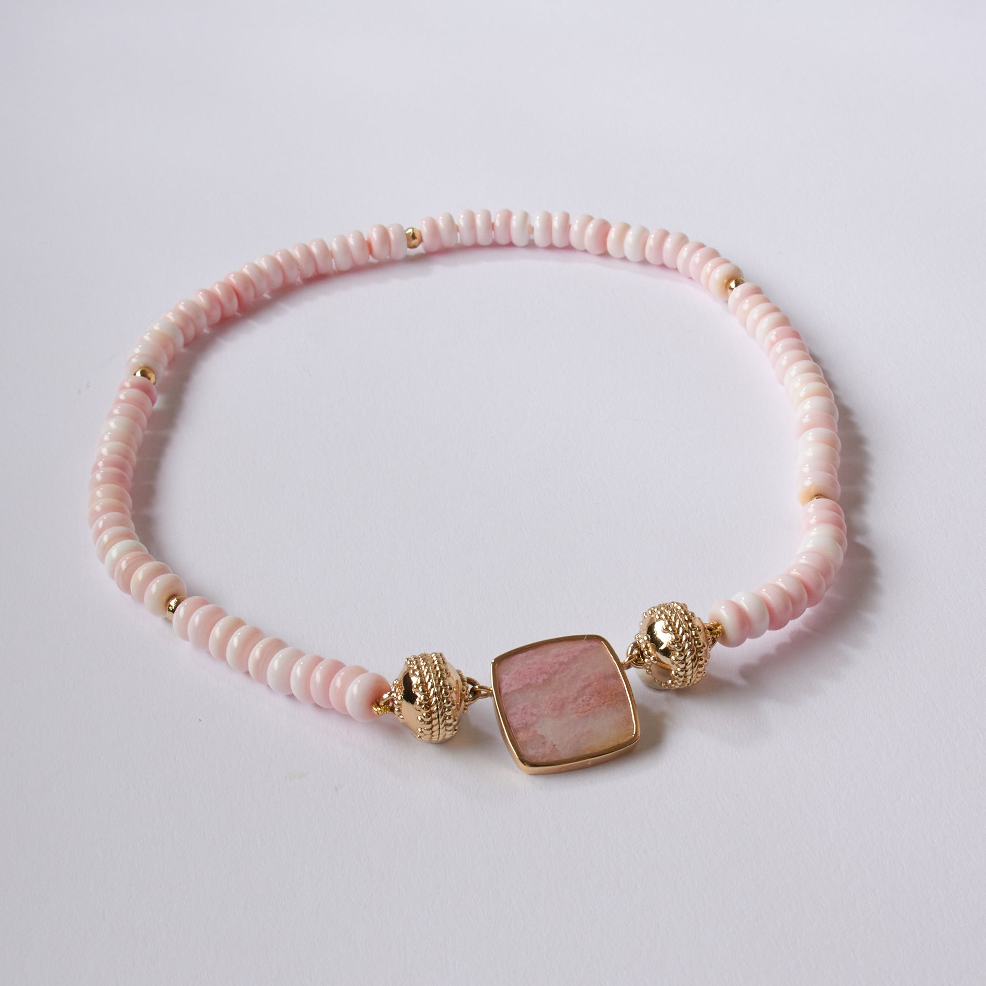 Peppercorn Pink Shell Rondelle Necklace