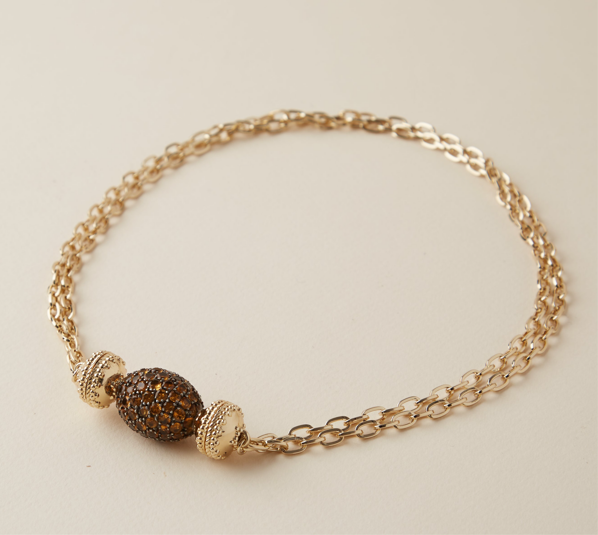 Citrine Pave Oval Centerpiece