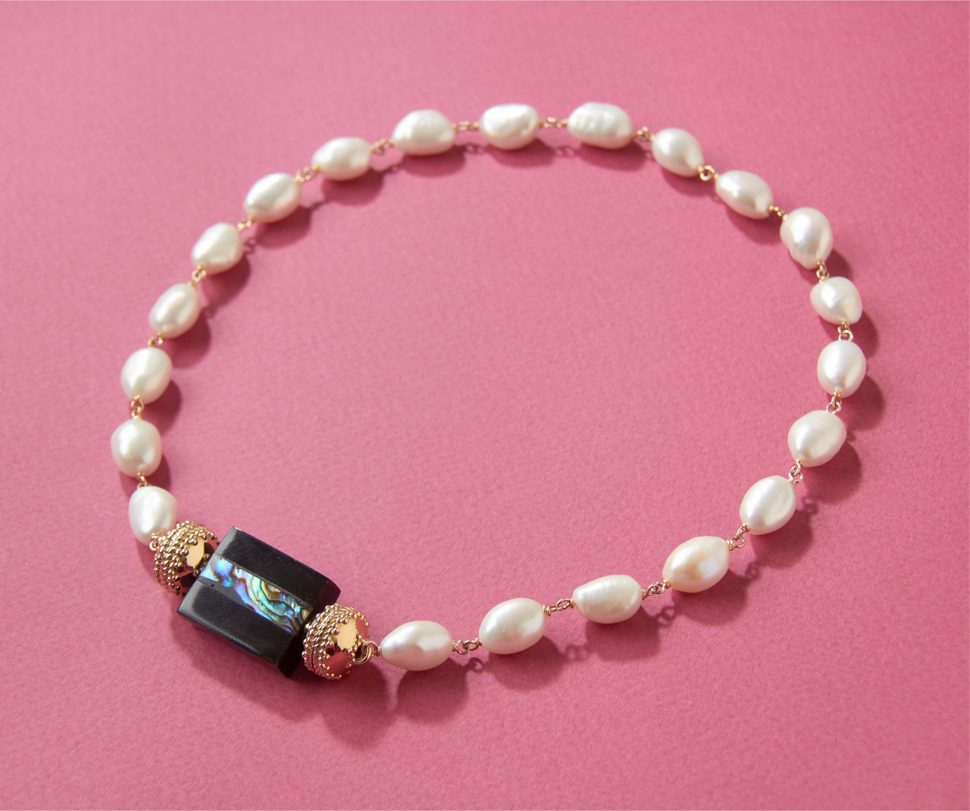 Caspian White Baroque Pearl Necklace