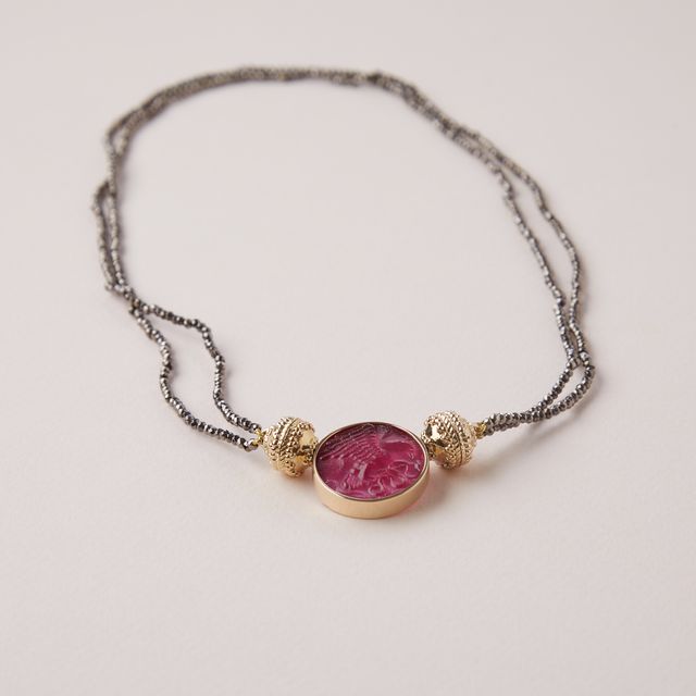 Michel 2mm Coated Pyrite Double Strand Mini Necklace