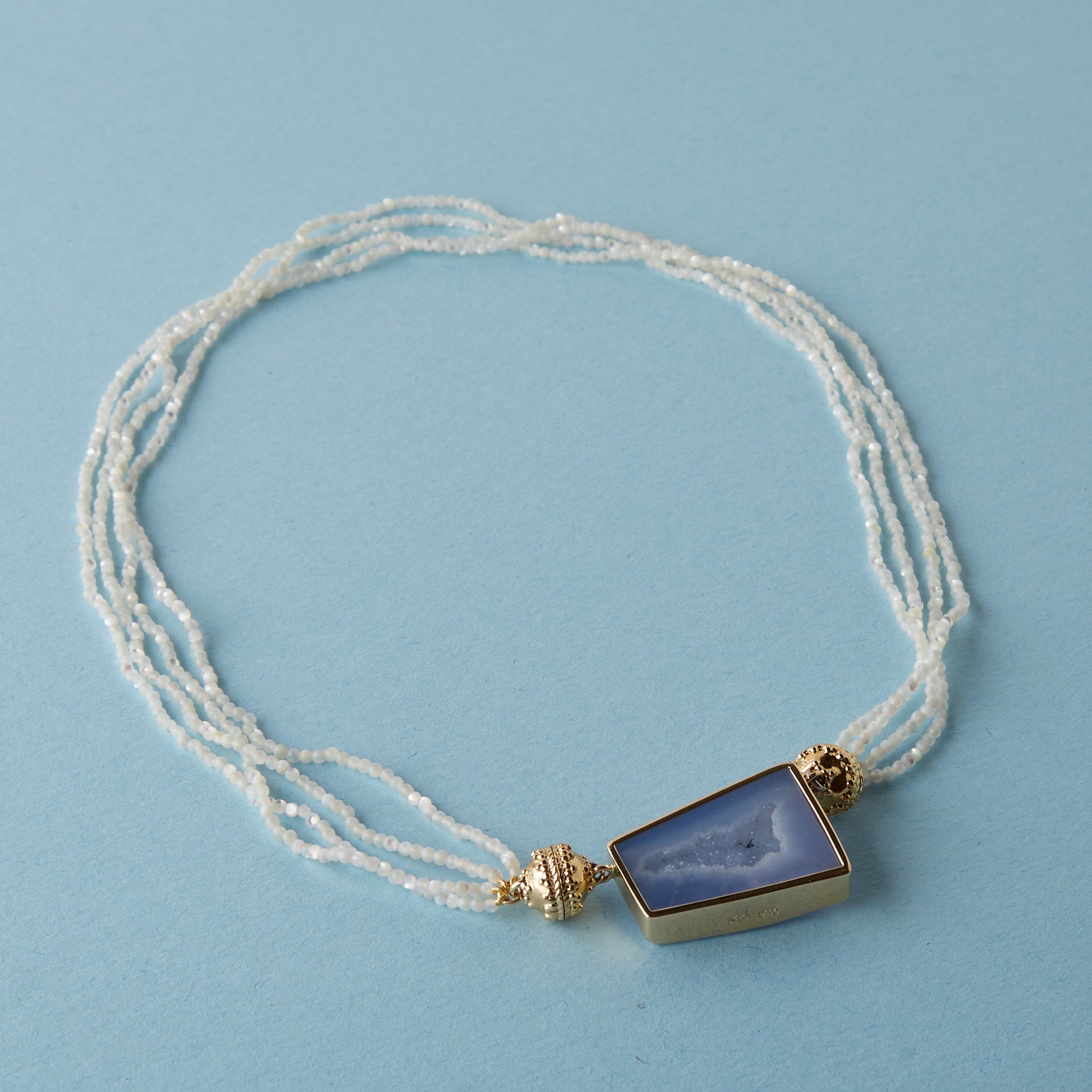 14K Chalcedony Rough Druzy Mini Centerpiece