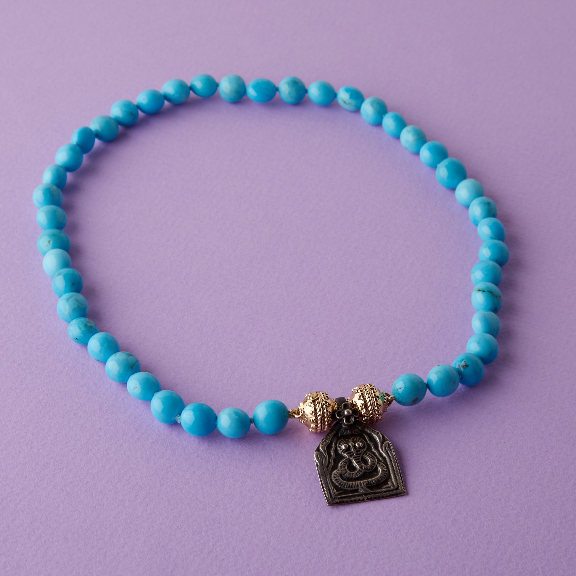 Kingman Turquoise Nugget Mini Necklace