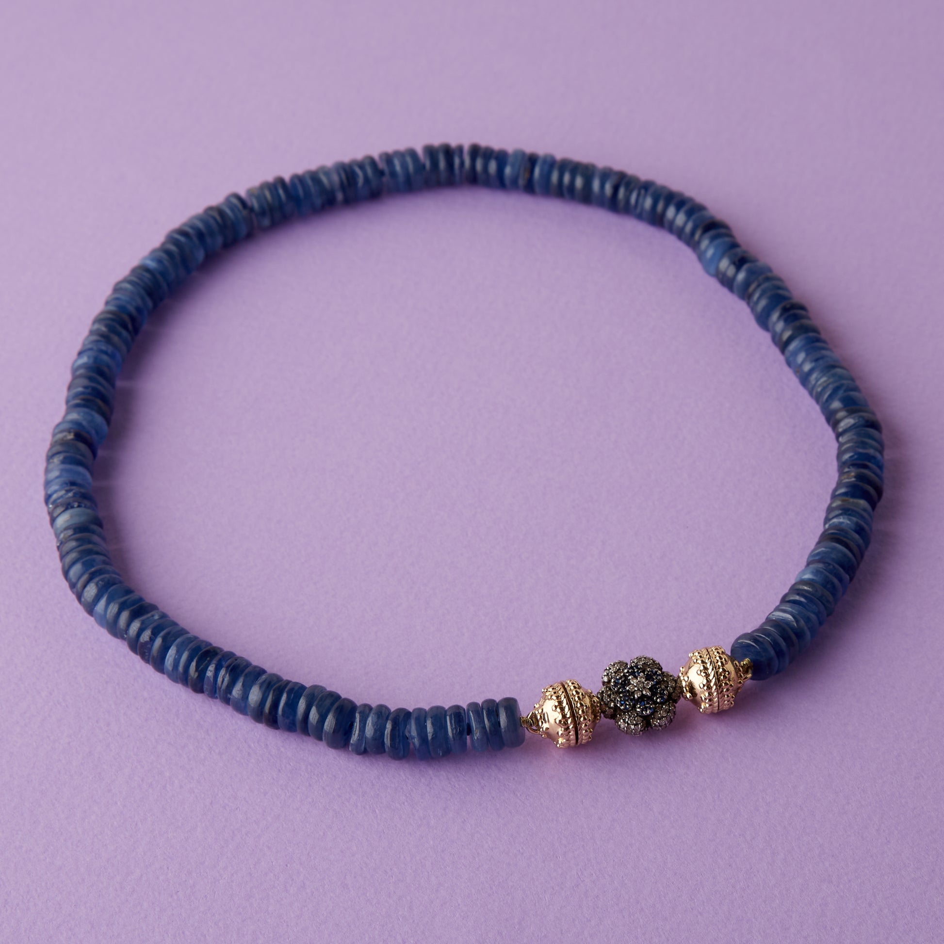 Kyanite 8mm Rondelle Mini Necklace