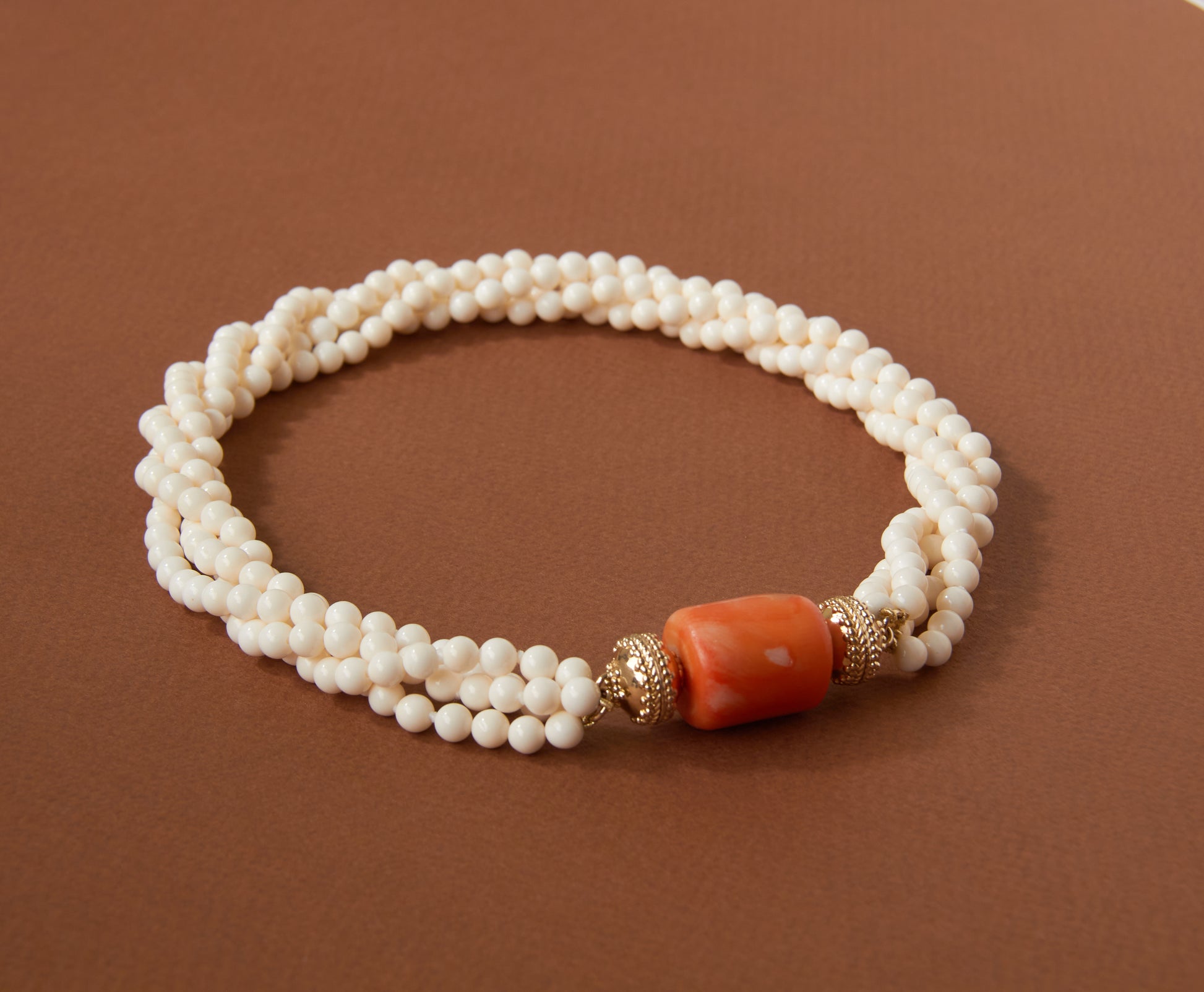 Dyed Orange Coral Centerpiece