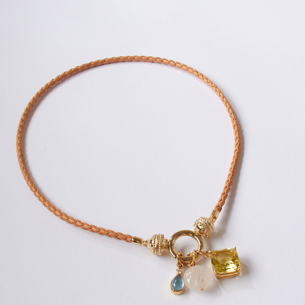 18K Candy Blue Aquamarine Marquis Charm