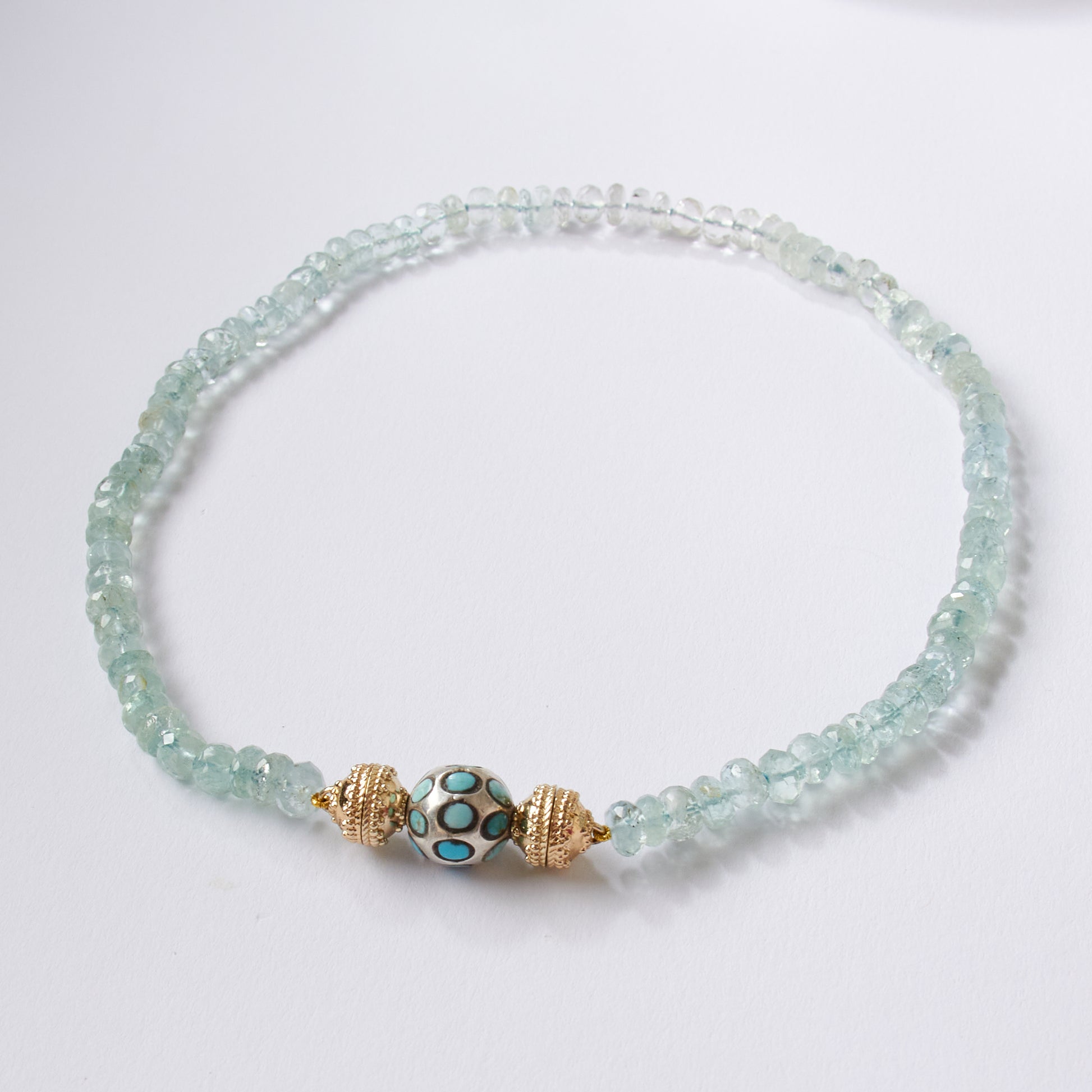 Faceted Light Blue Aquamarince Mini Necklace