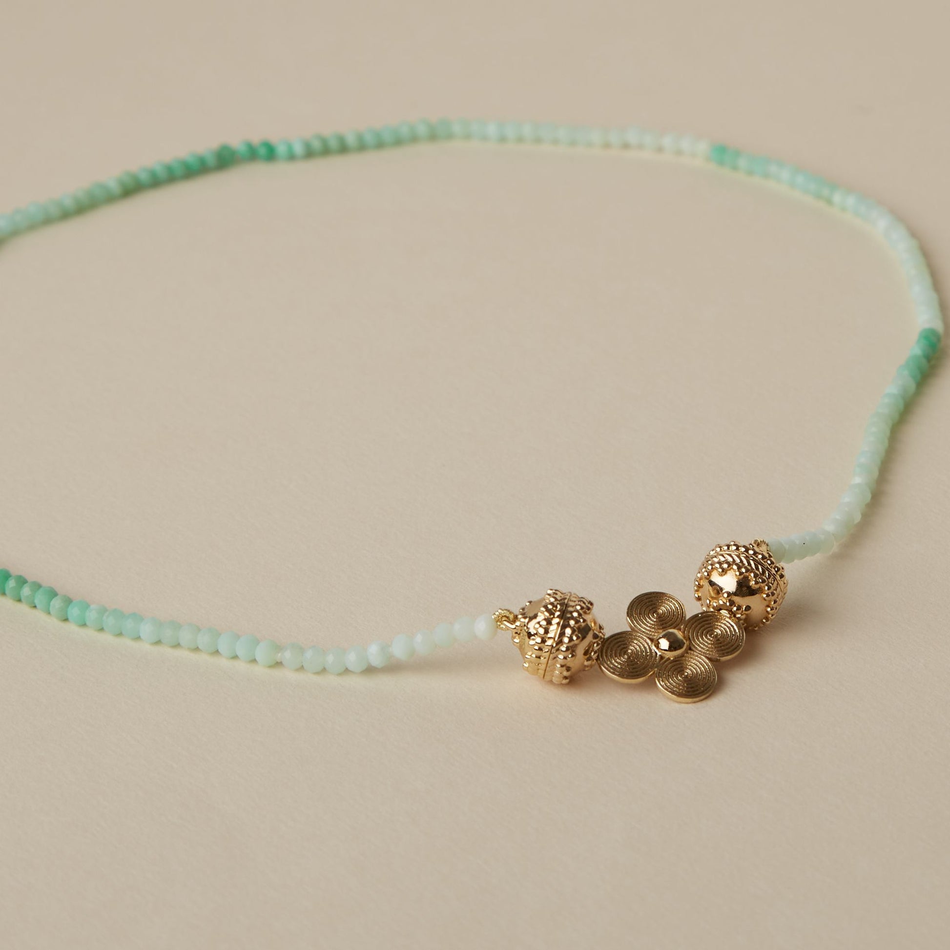 Chrysoprase Green Ombre Mini Necklace