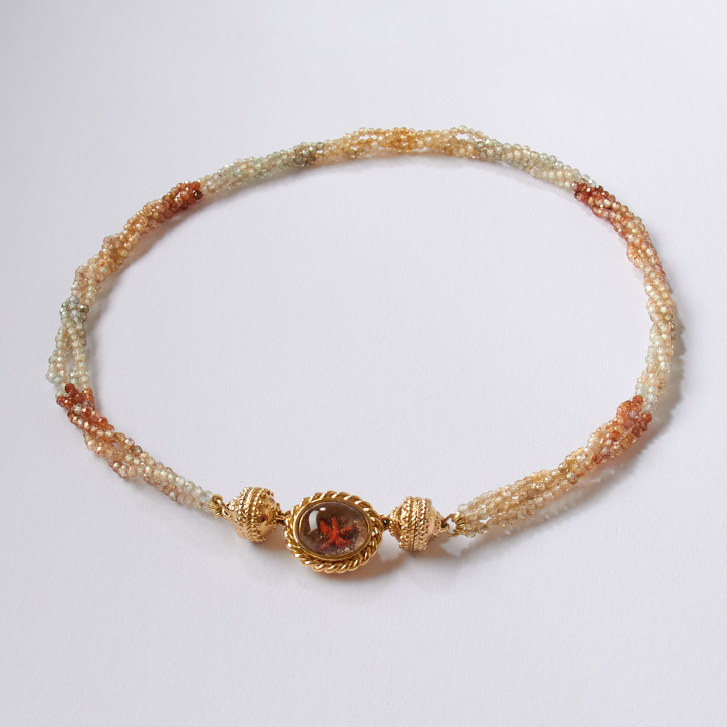 Michel Ombre Brown Zircon Multi-Strand Mini Necklace