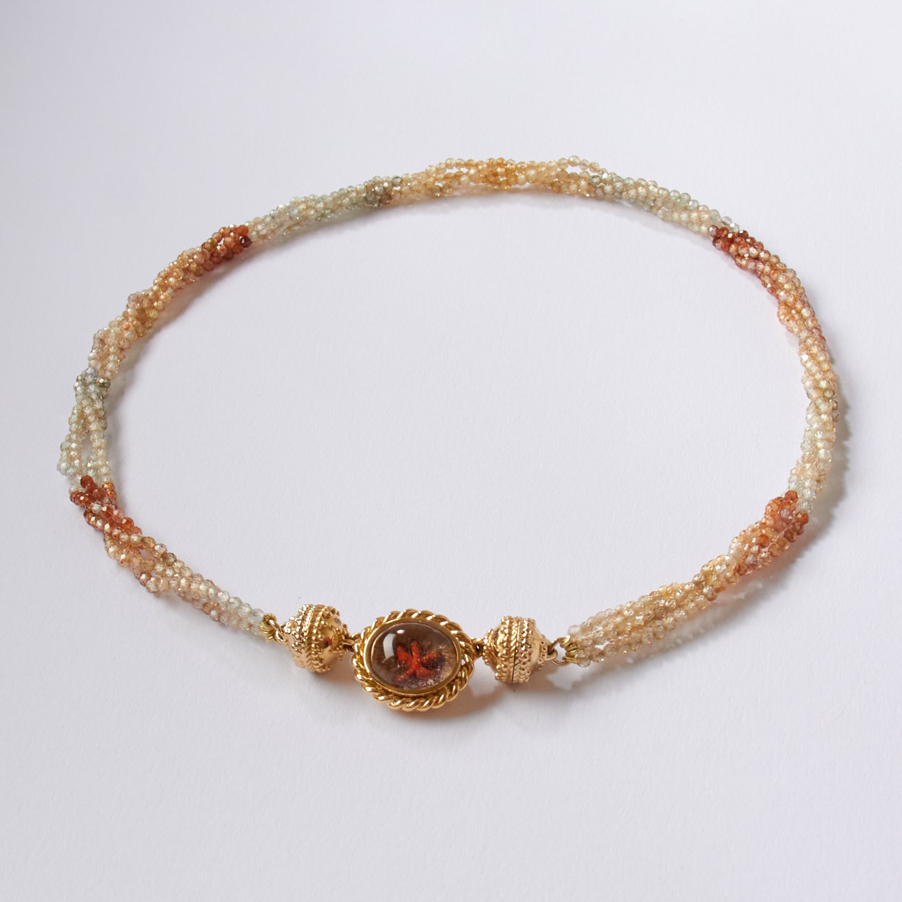 Michel Ombre Brown Zircon Multi-Strand Mini Necklace