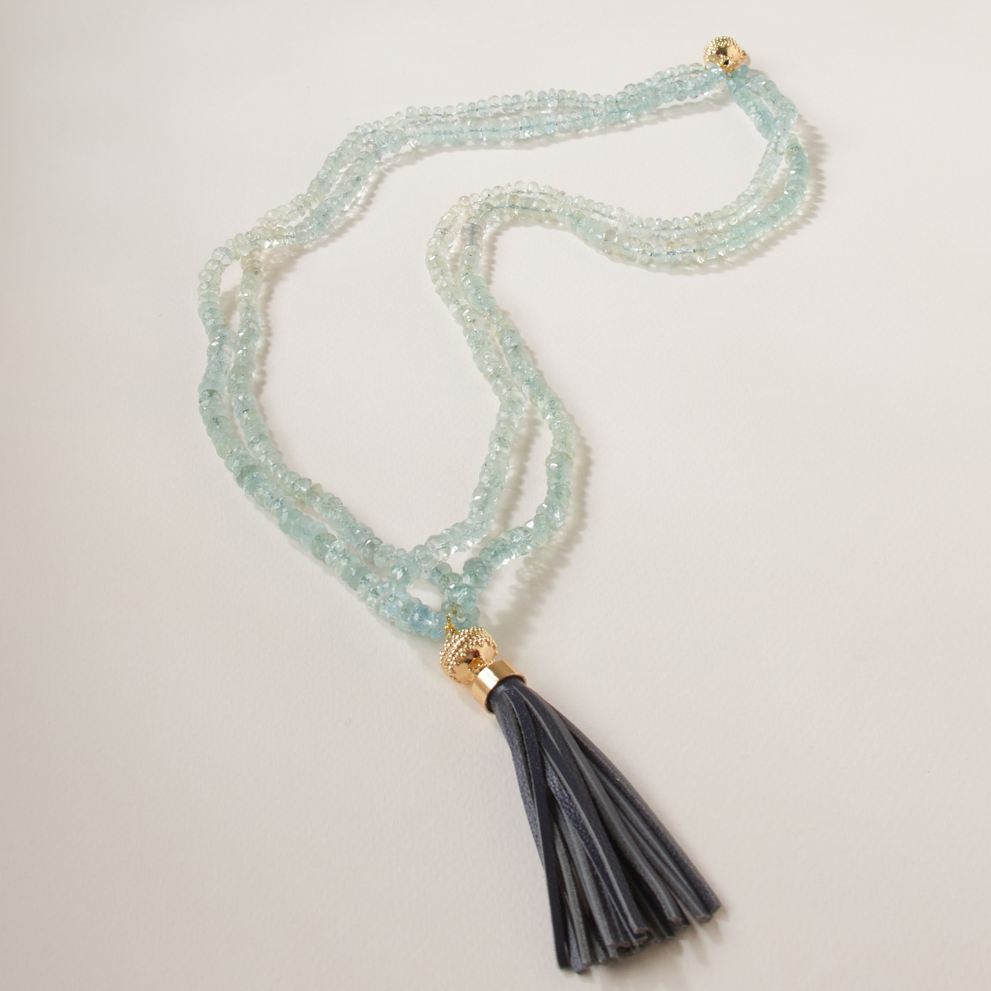 Aquamarine Rondelle Multi-Strand Necklace