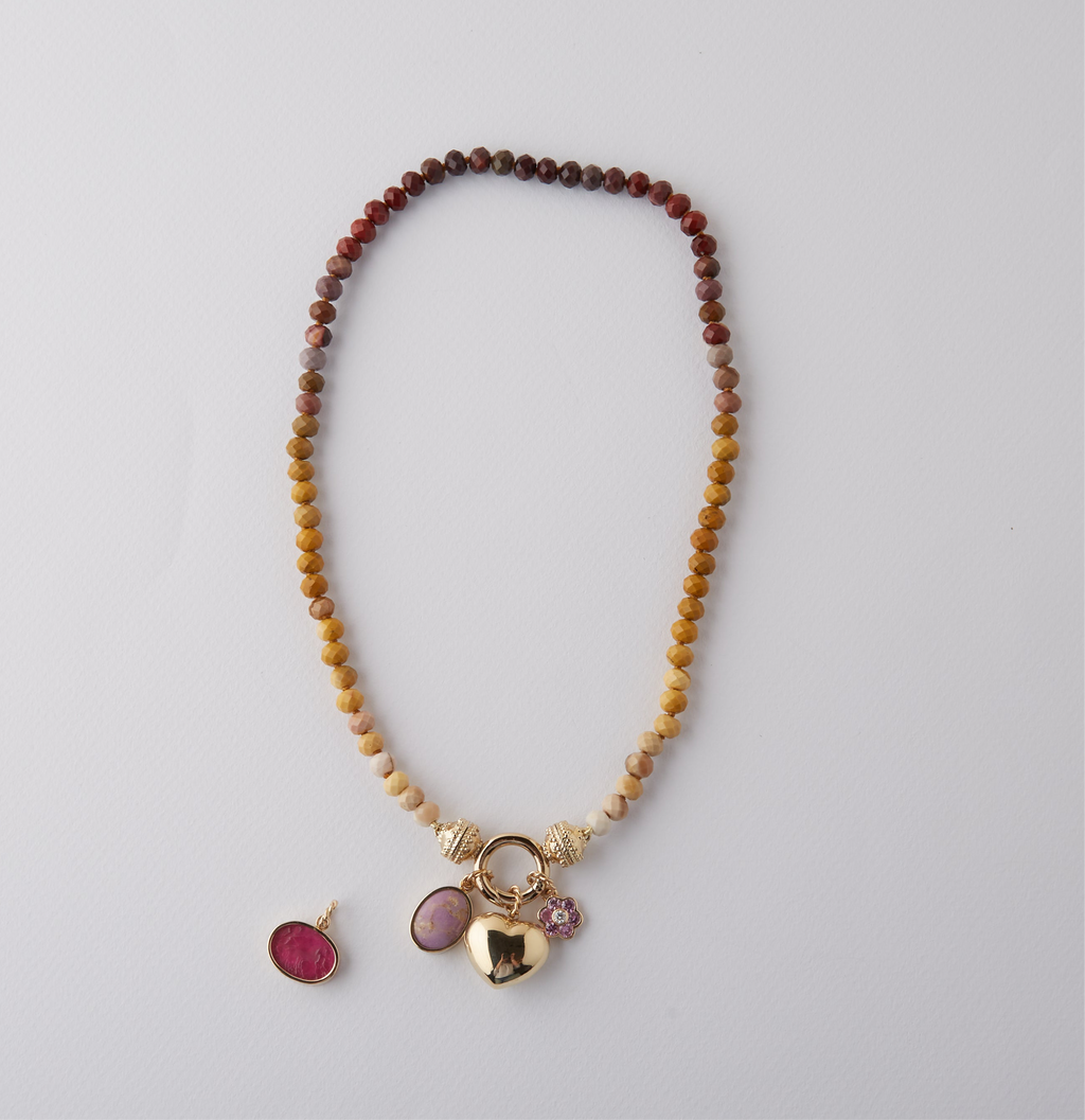 Multi-Color Mookaite Jasper Mini Necklace