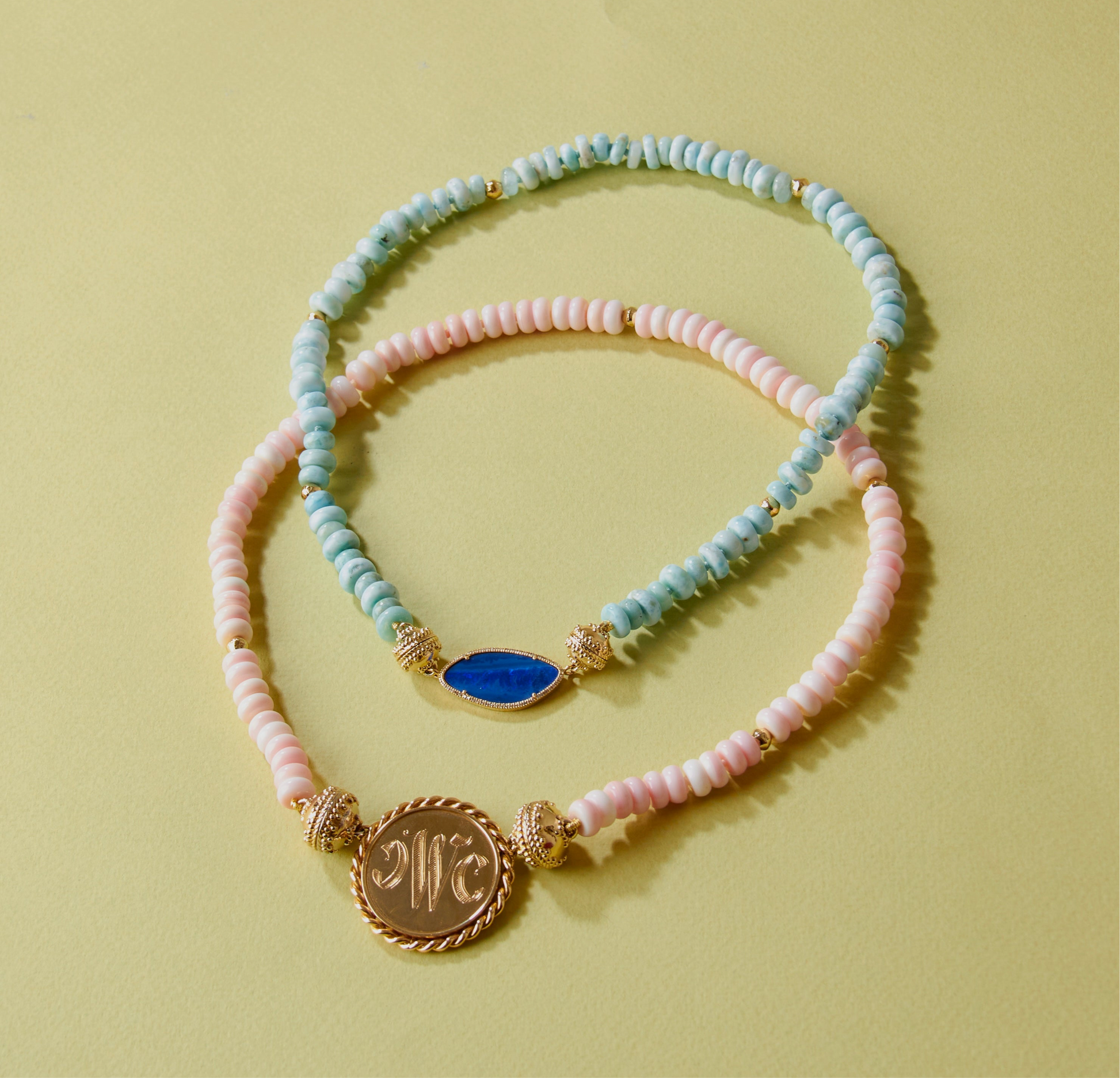 Peppercorn Pink Shell Rondelle Necklace