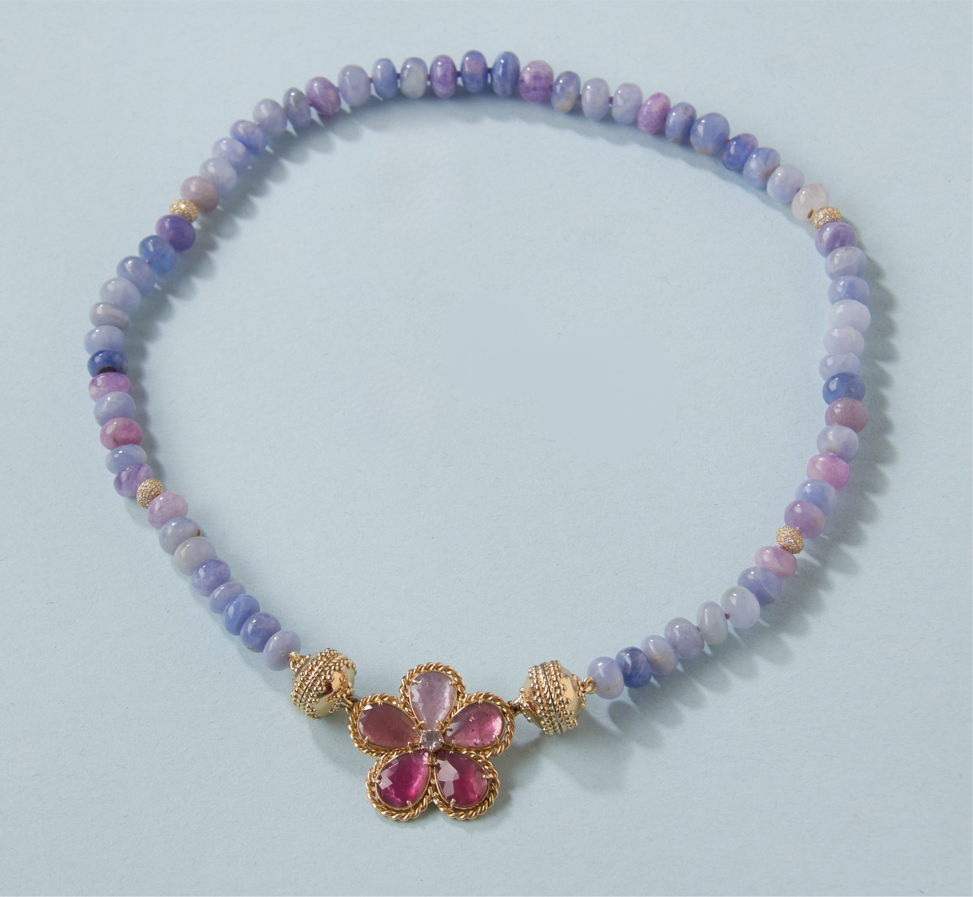 Color Changing Hackmanite with Diamond Peppercorn Necklace