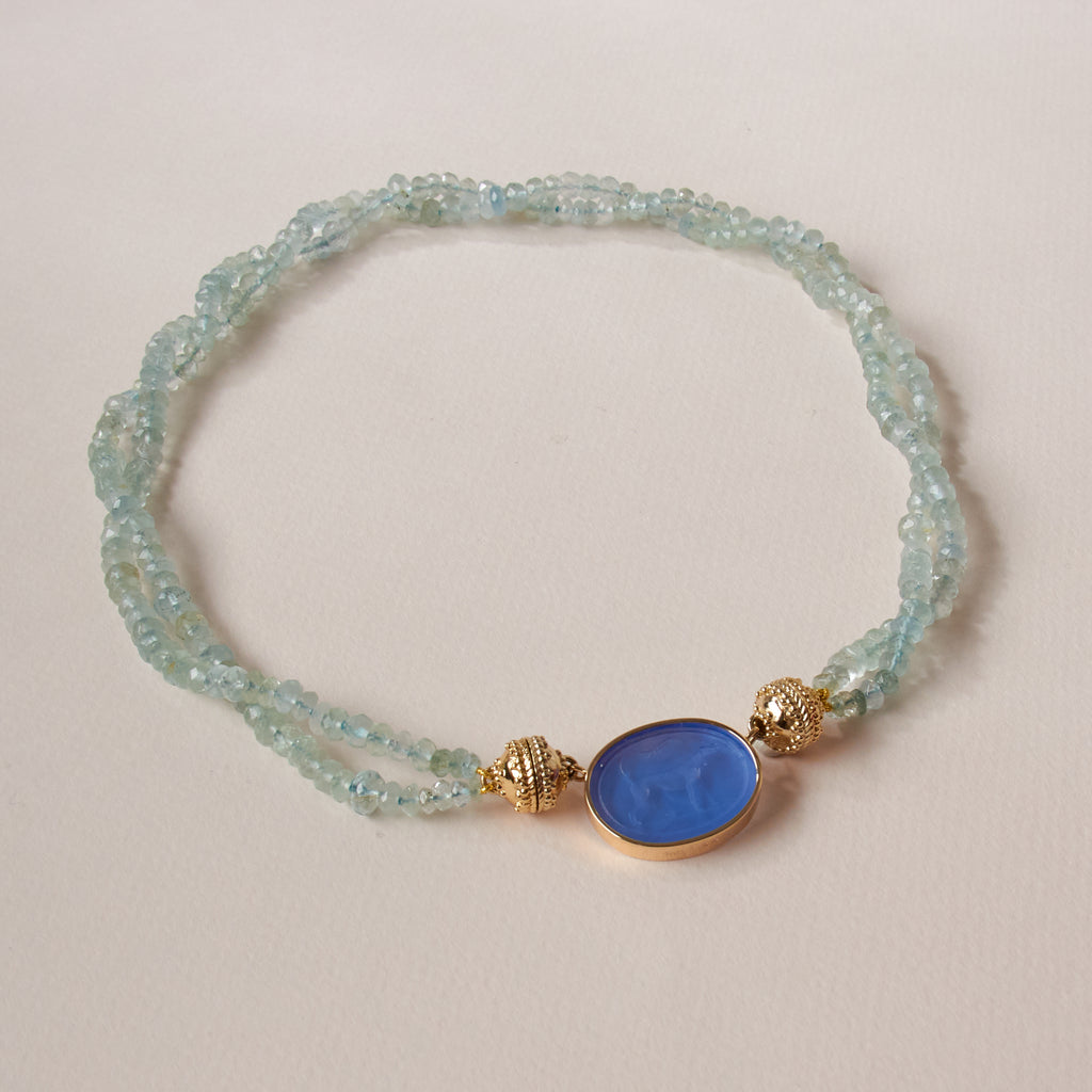 Wolfhound Blue Topaz Chiara Glass Mini Centerpiece