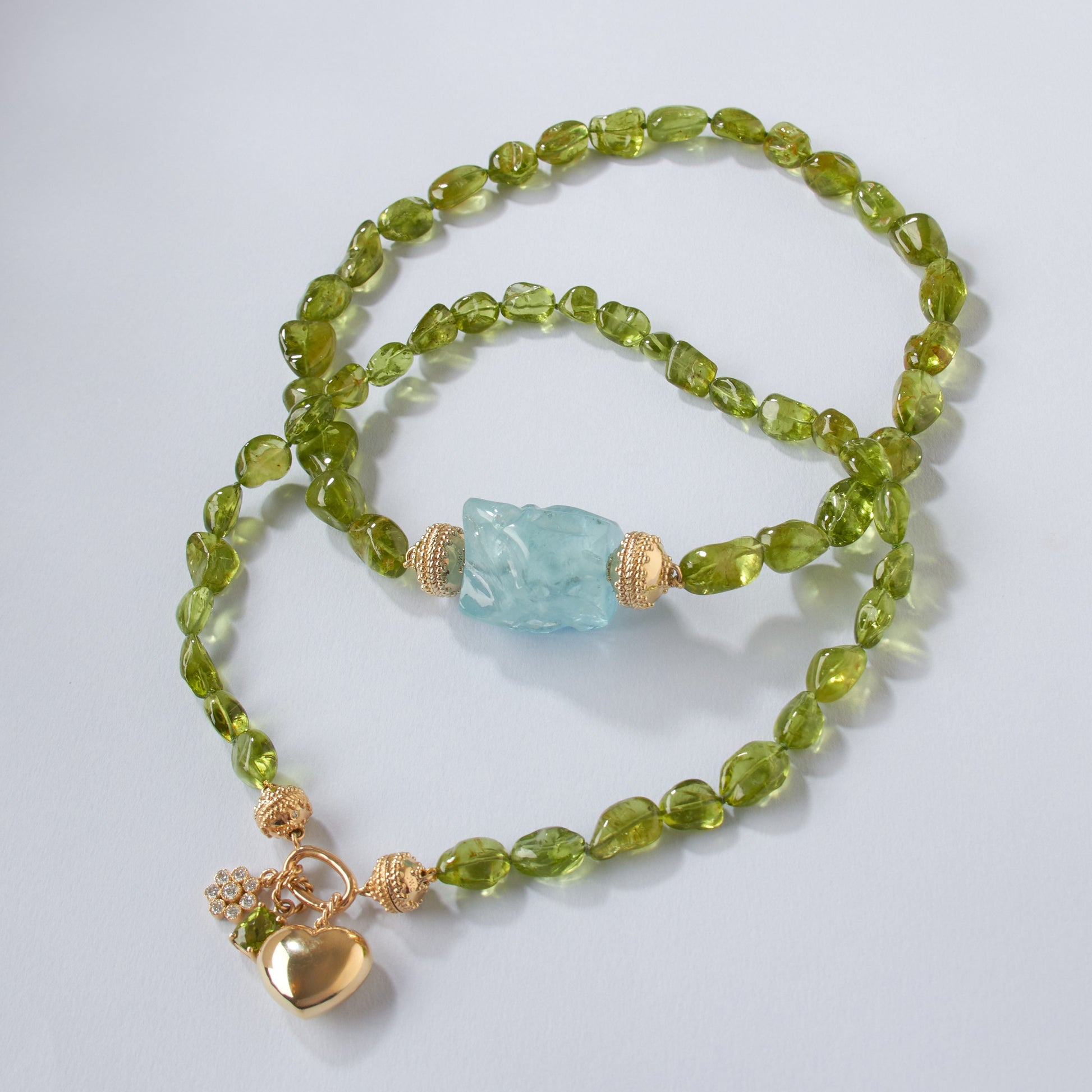 Helen Peridot Tumbled Mini Necklace