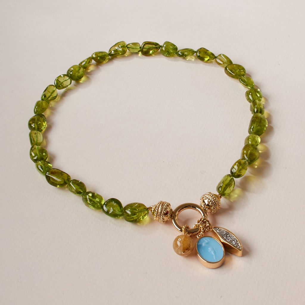 Helen Peridot Tumbled Mini Necklace