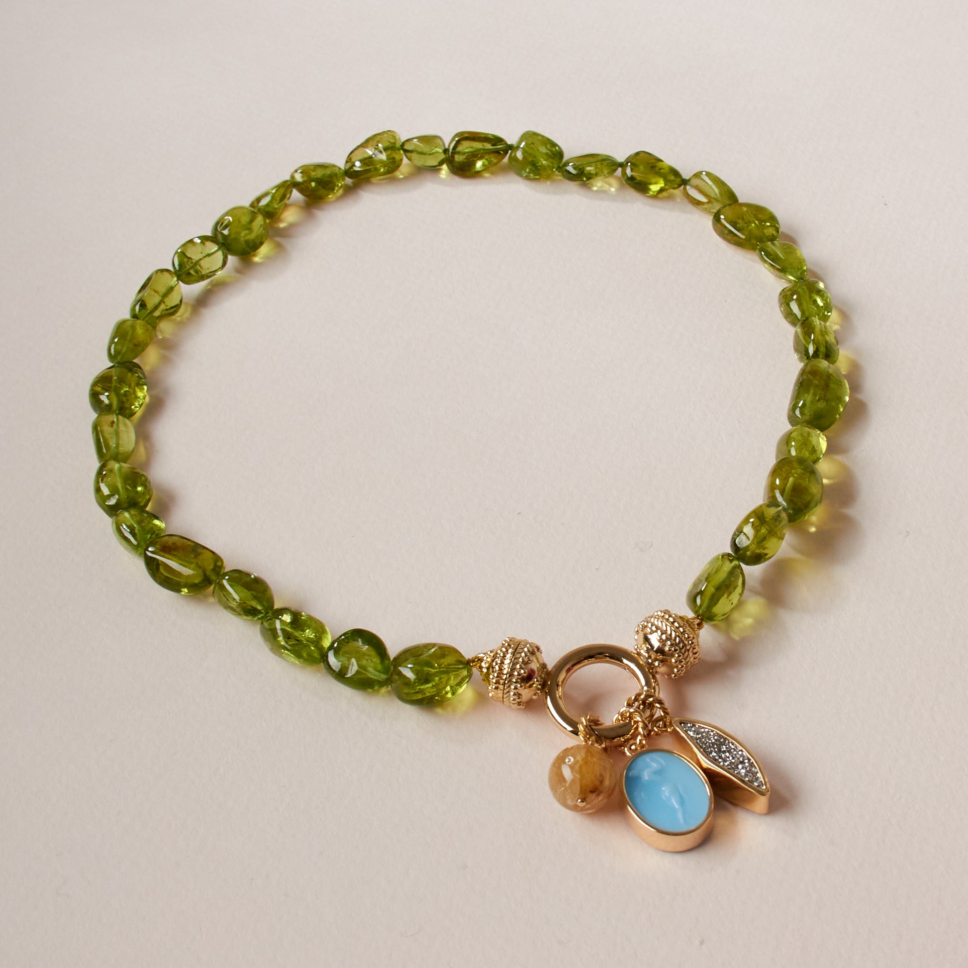 Helen Peridot Tumbled Mini Necklace