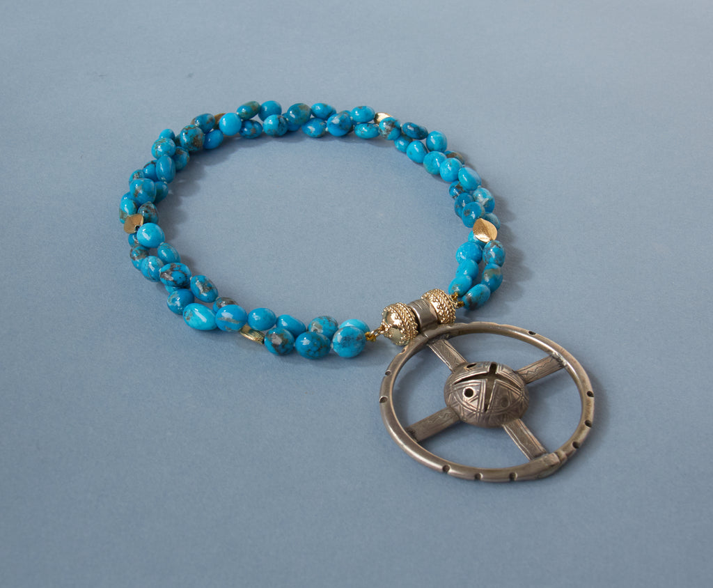 Gold Rush Kingman Turquoise Double-Strand Necklace