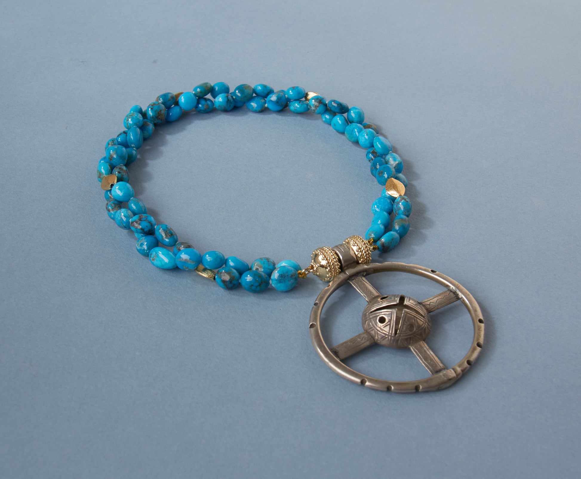 Gold Rush Kingman Turquoise Double-Strand Necklace