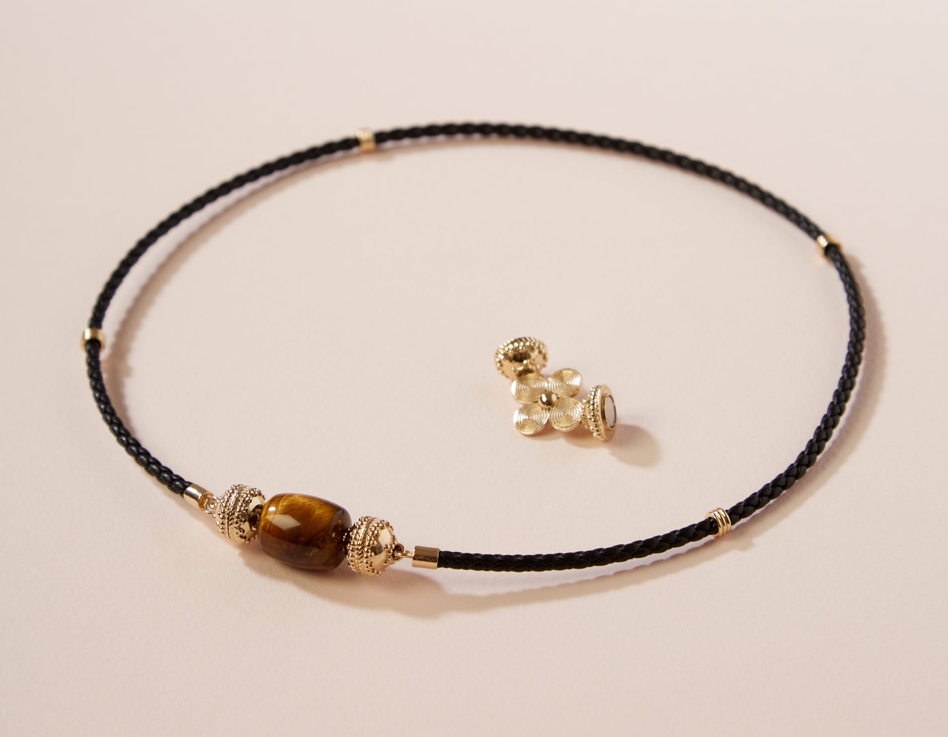 Aspen Braided Leather Black Mini Necklace