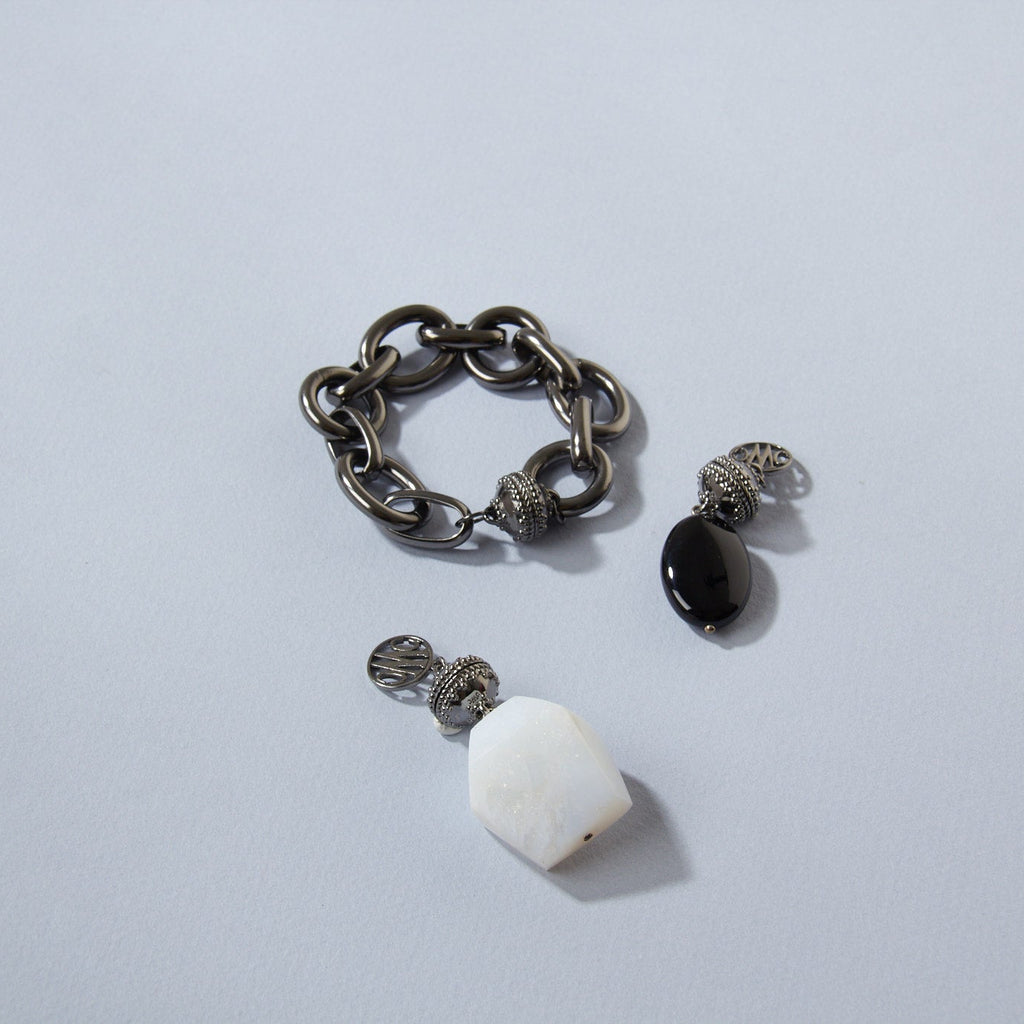 Black Agate Gunmetal Tag