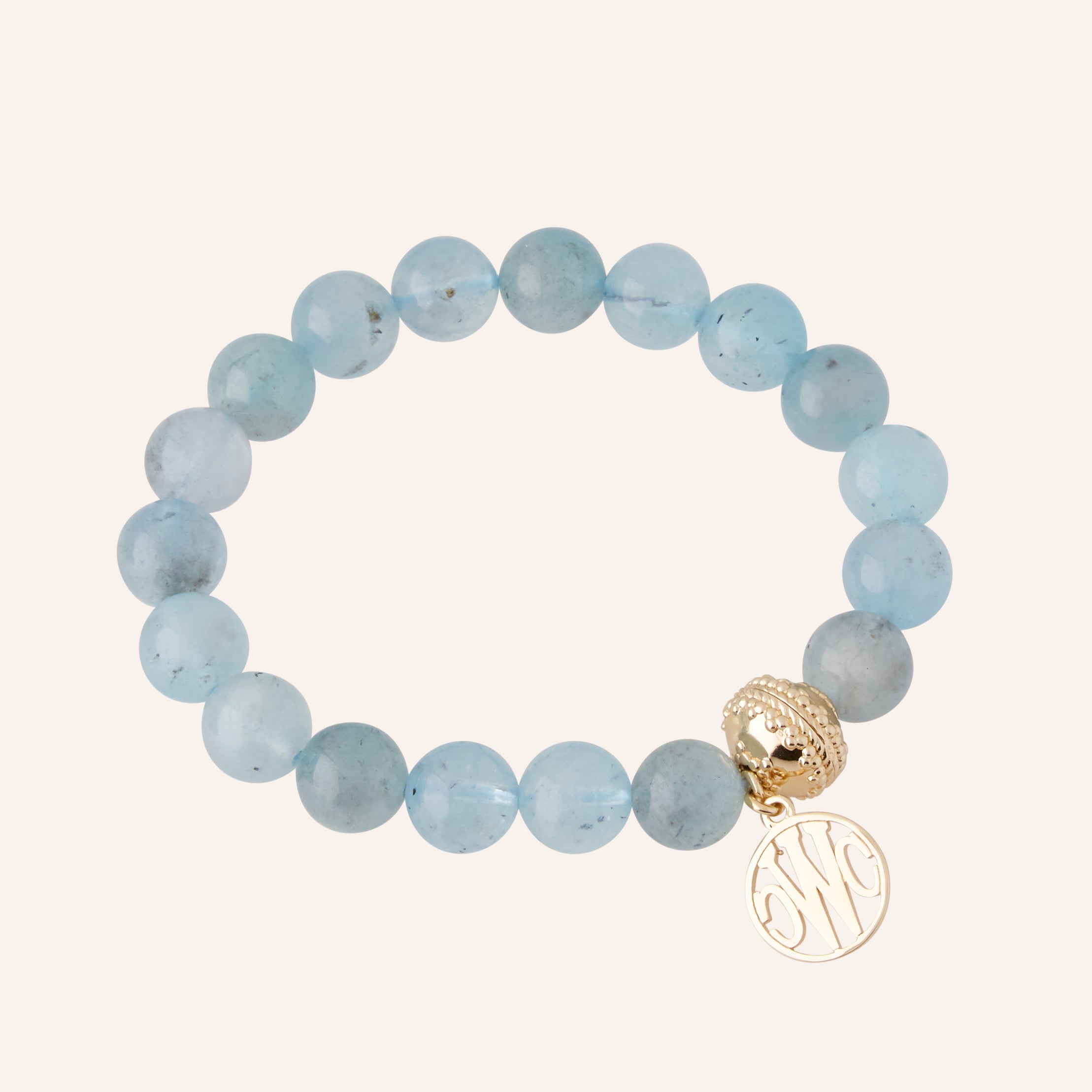 Victoire Aquamarine 10mm Stretch Bracelet