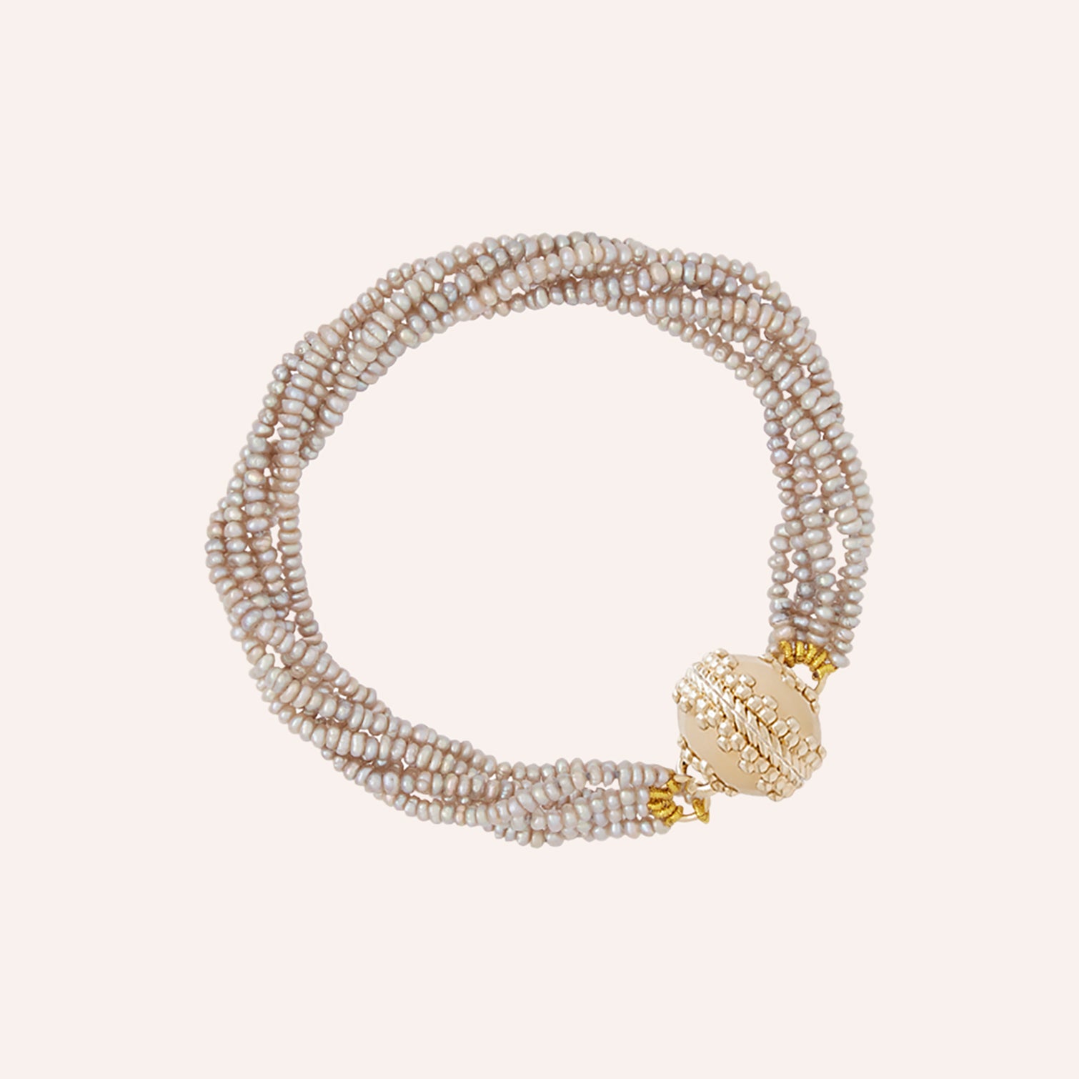 Grey Seed Pearl Multi-Strand Bracelet