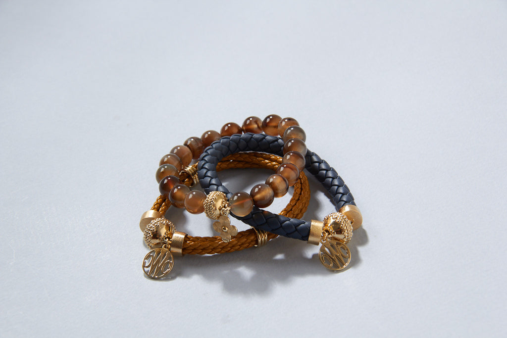Victoire 10mm Brown Agate Stretch Bracelet