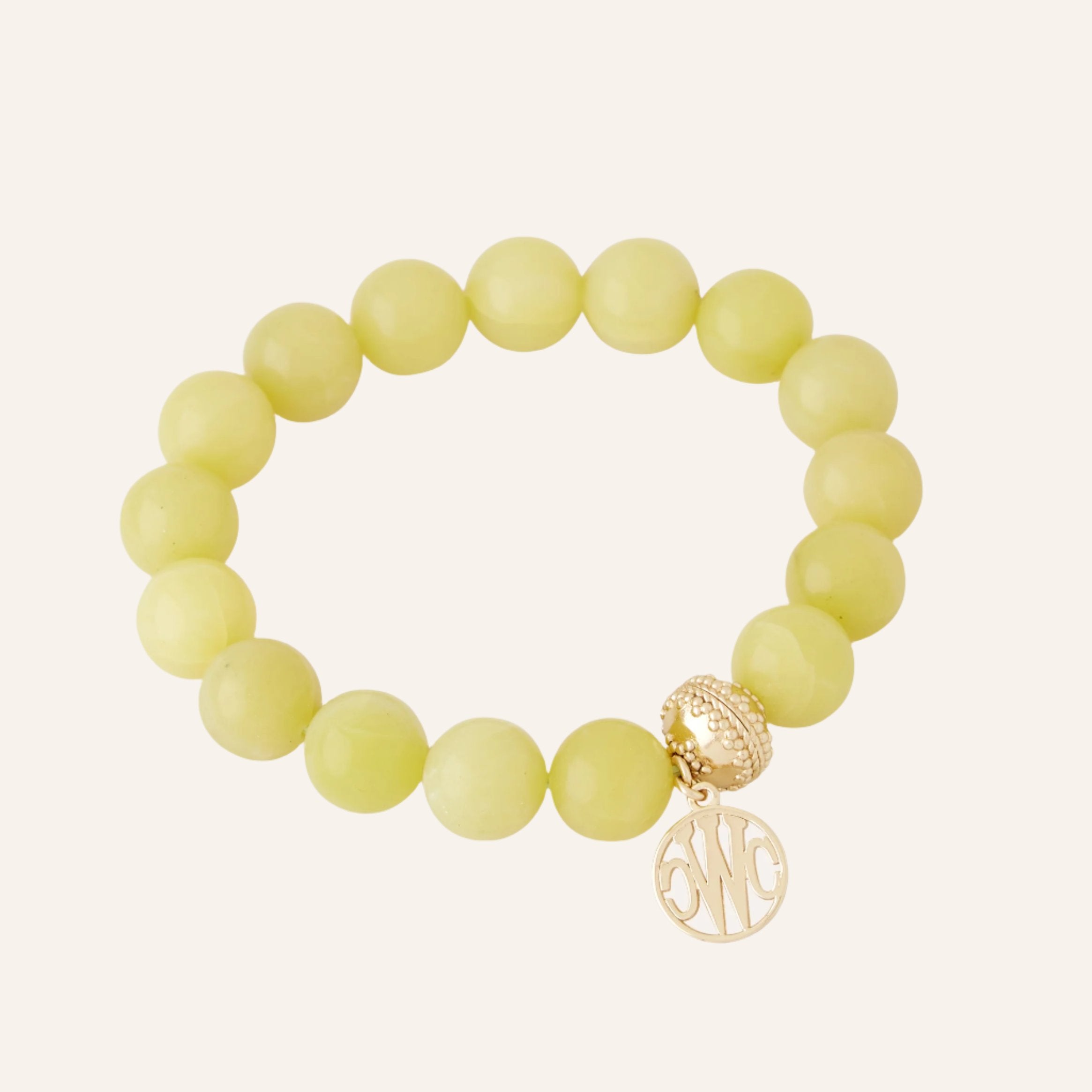 Victoire Lemon Jade 12mm Stretch Bracelet