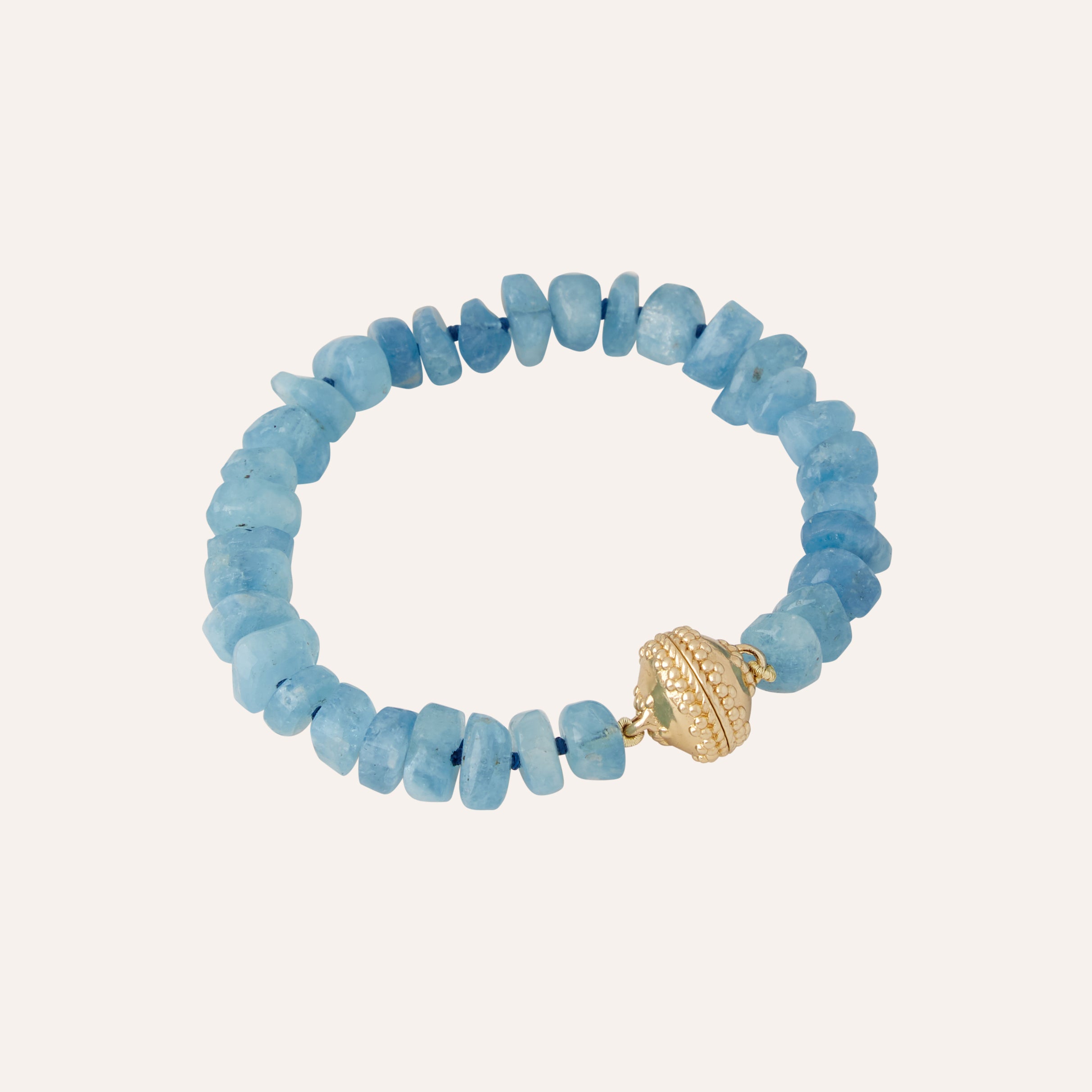 Aquamarine Small Chip Bead Stretch Bracelet