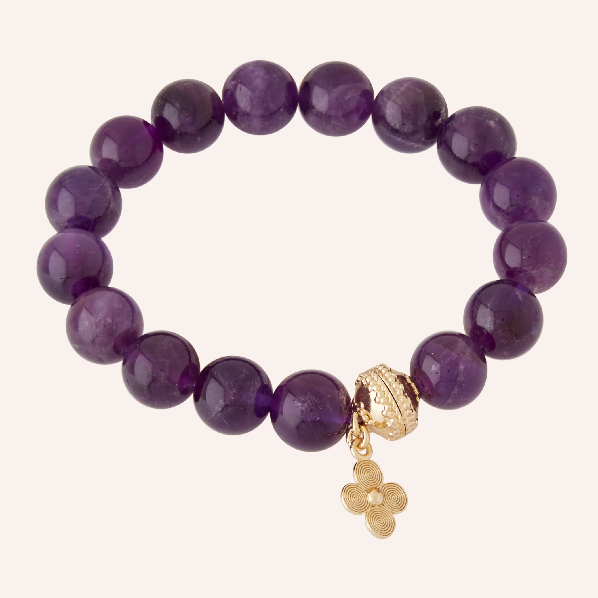 Victoire Amethyst 12mm Stretch Bracelet