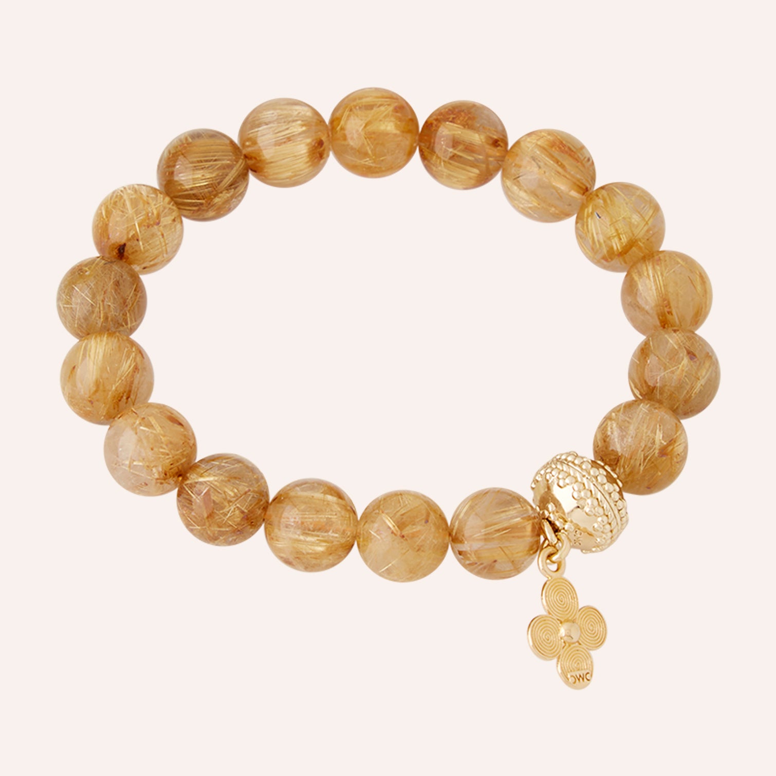 Victoire Rutilated Quartz 10mm Stretch Bracelet