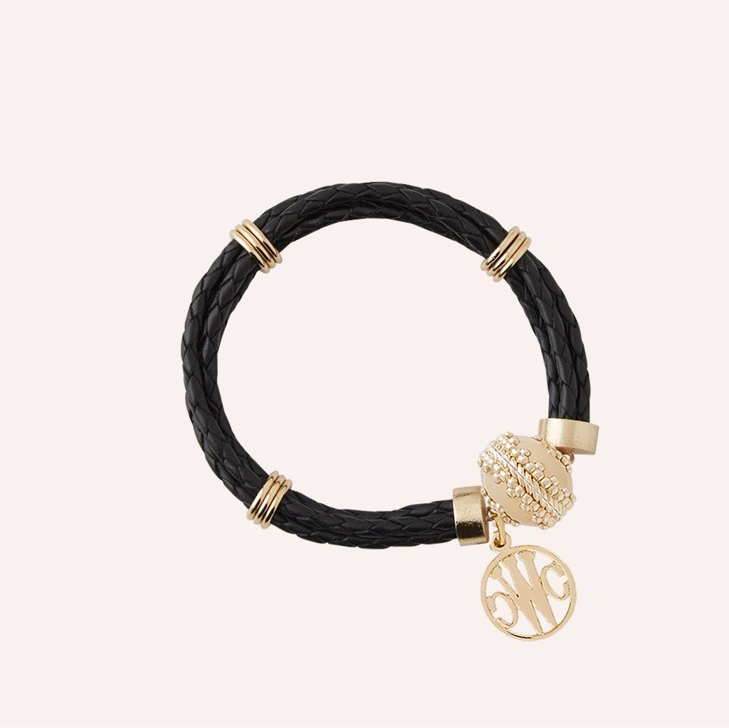 Aspen Leather Black Braided Bracelet