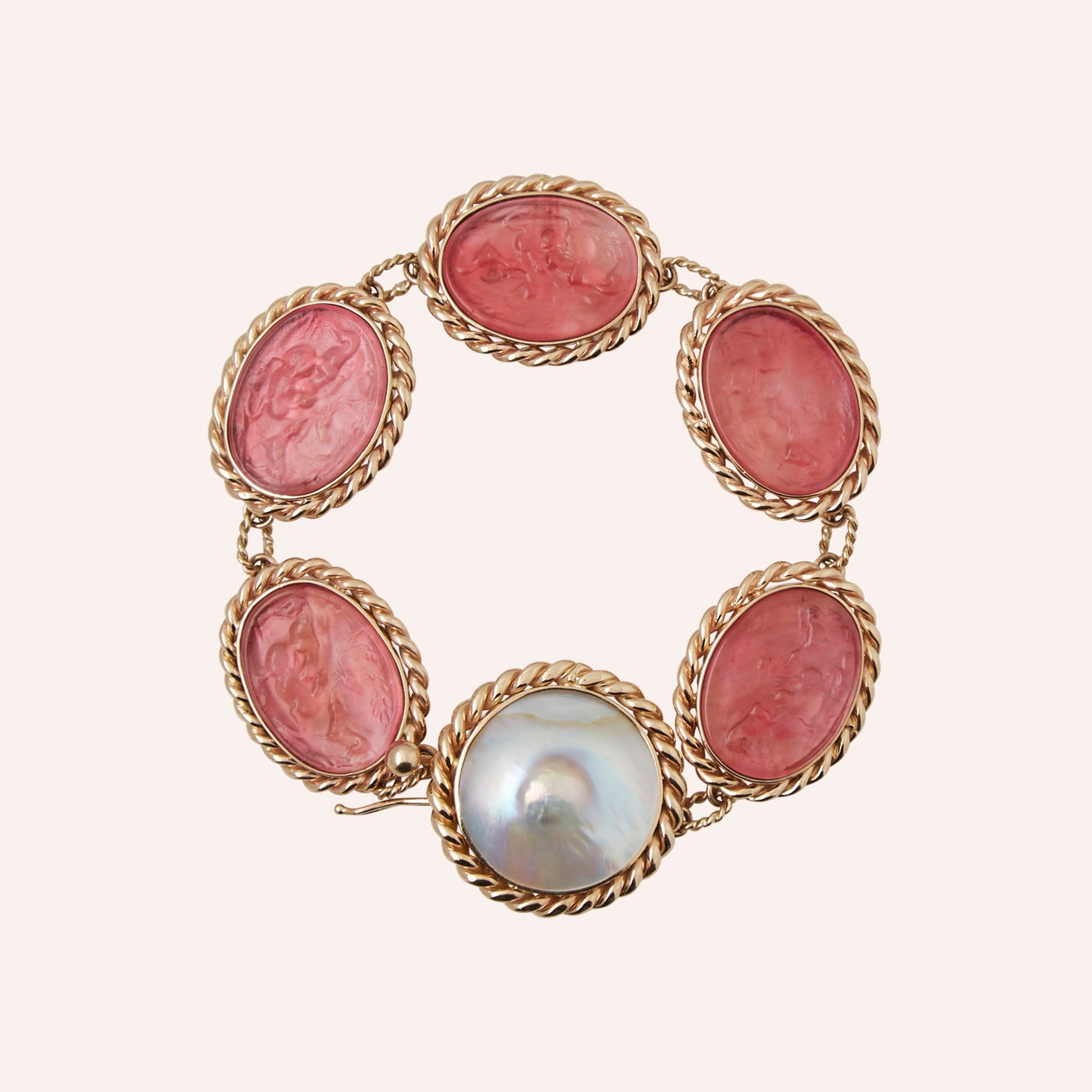 Pink Italian Glass Braided Bracelet