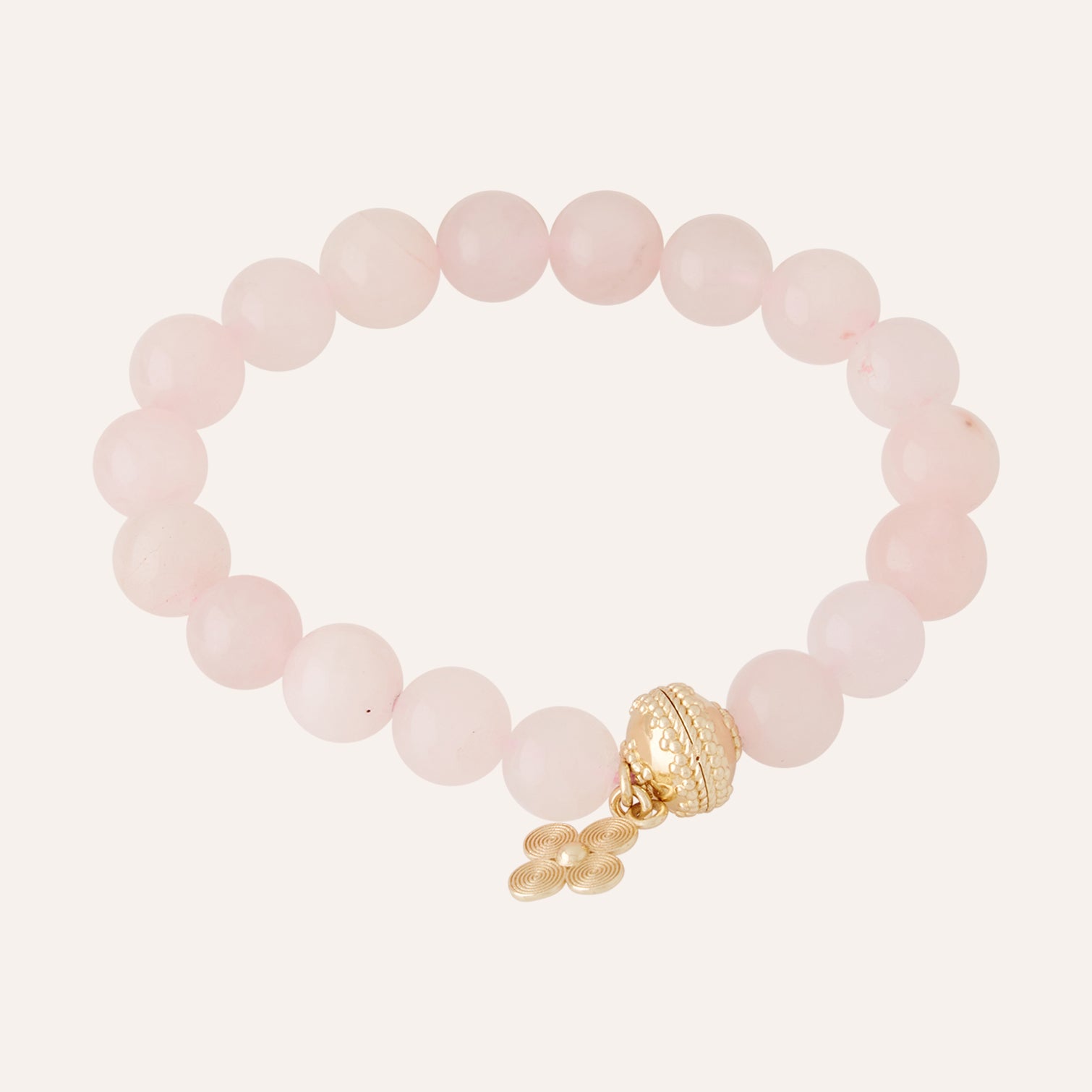 Victoire 10mm Rose Quartz Stretch Bracelet