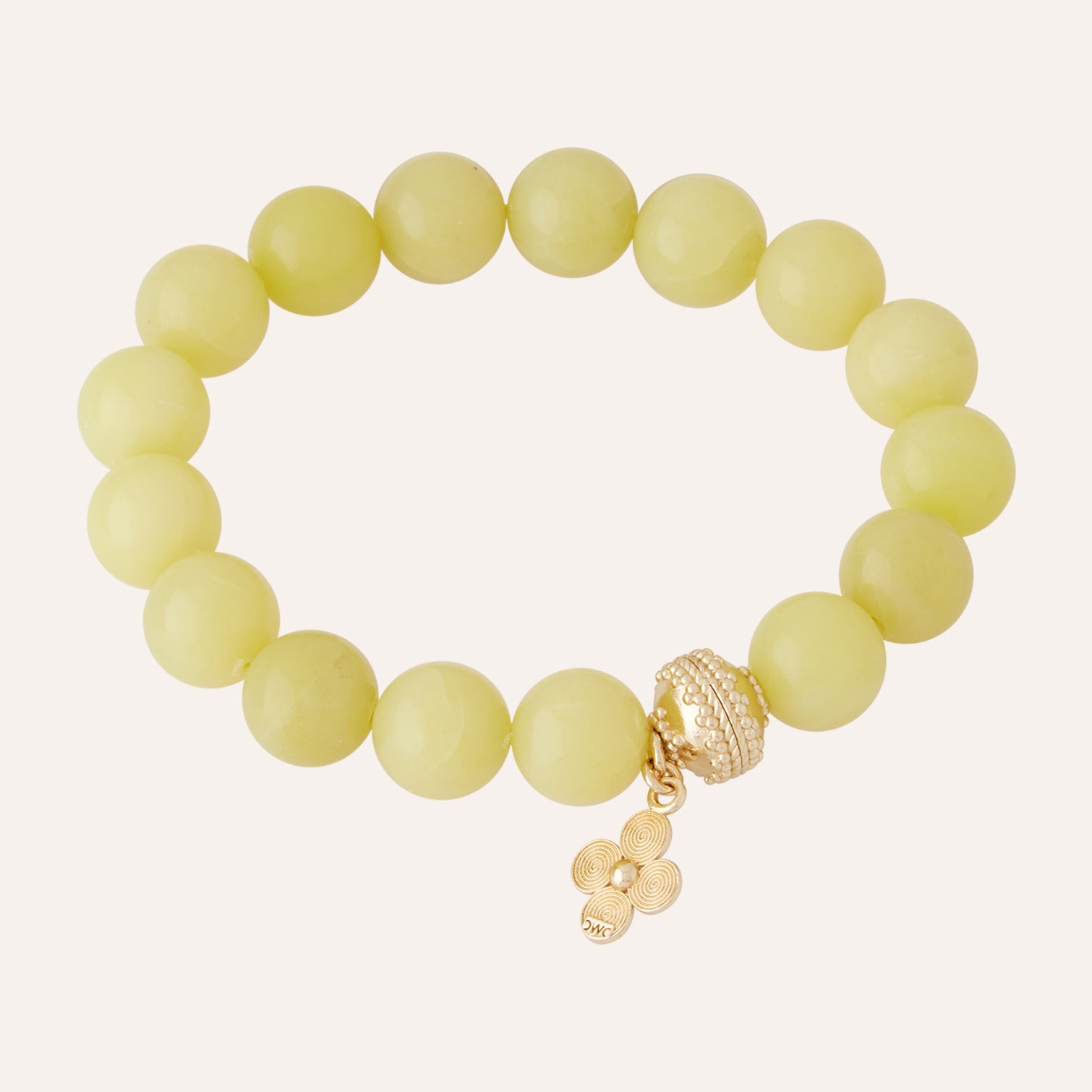 Victoire 12mm Lemon Jade Stretch Bracelet