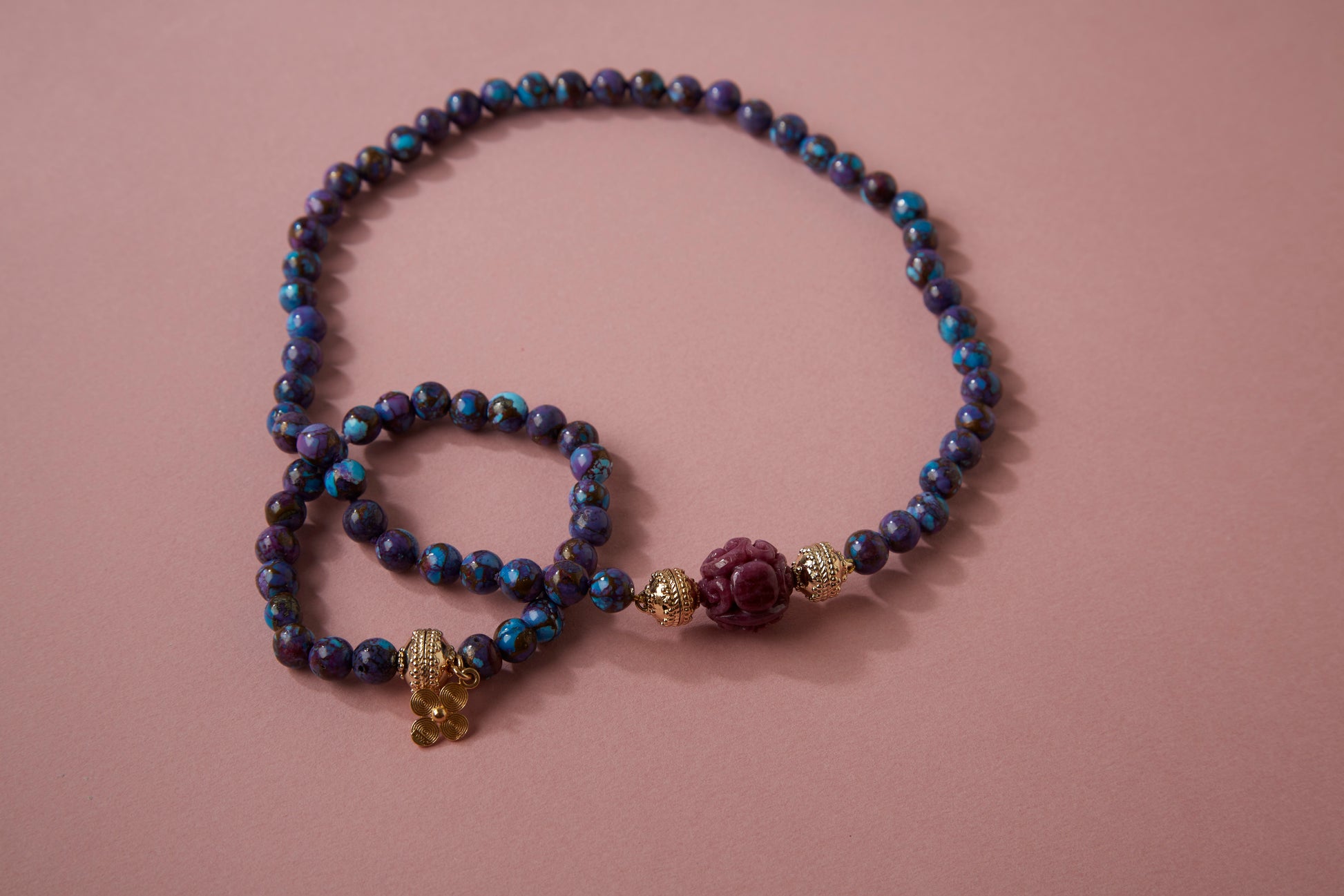 Victoire 7mm Reconstituted Mohave Purple and Kingman Turquoise Mini Necklace