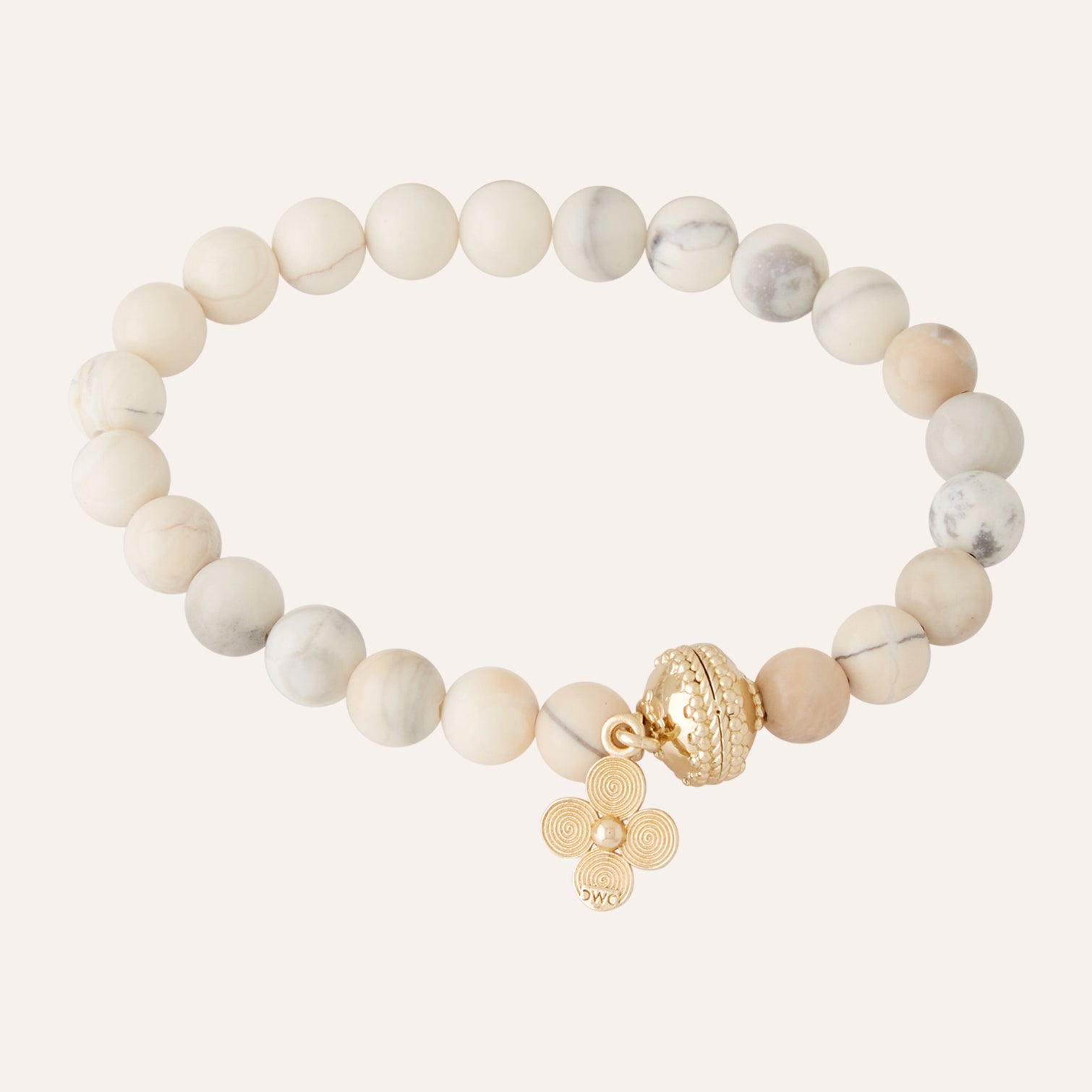 Victoire 8mm Ivory Jade Stretch Bracelet