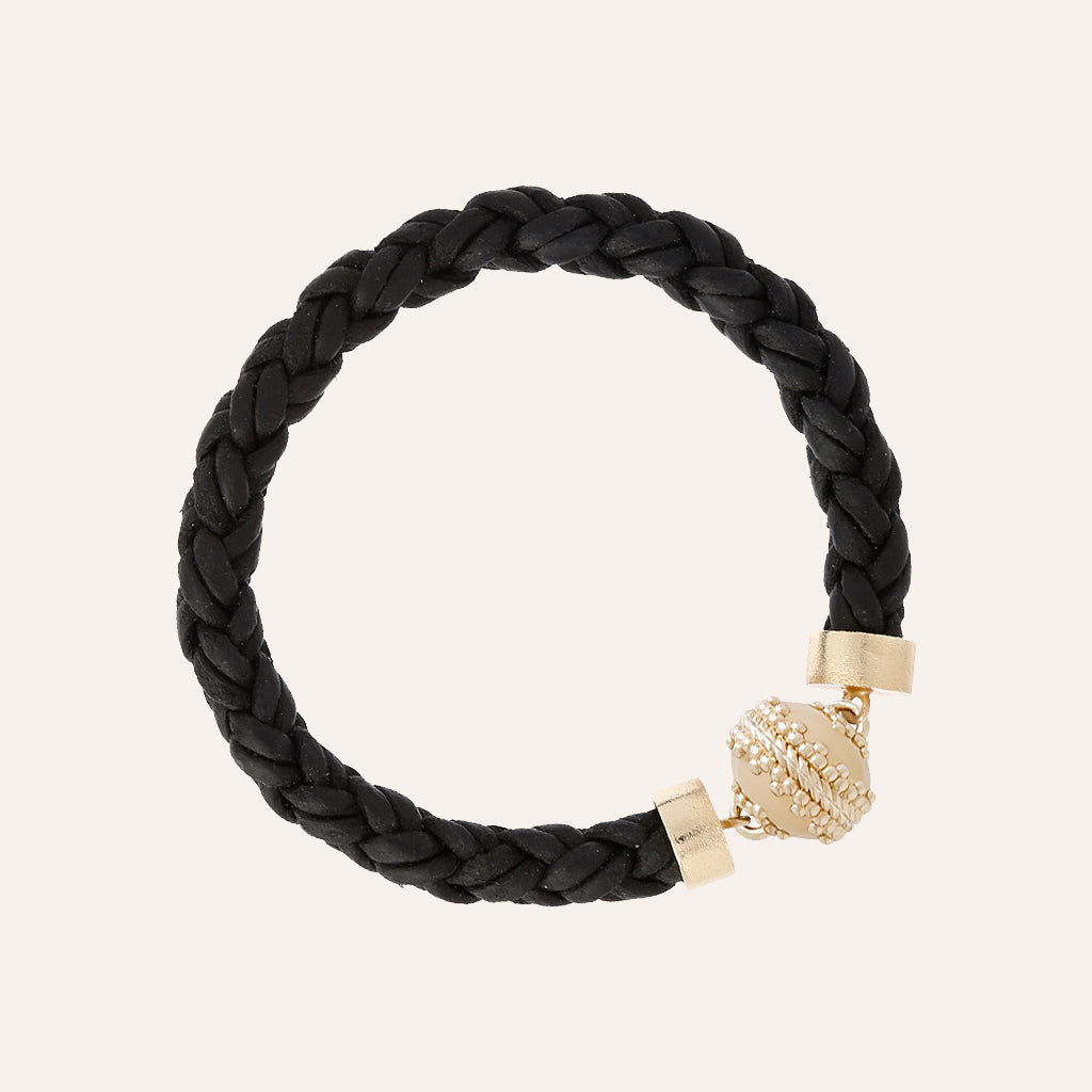 Bolo Black Leather Bracelet