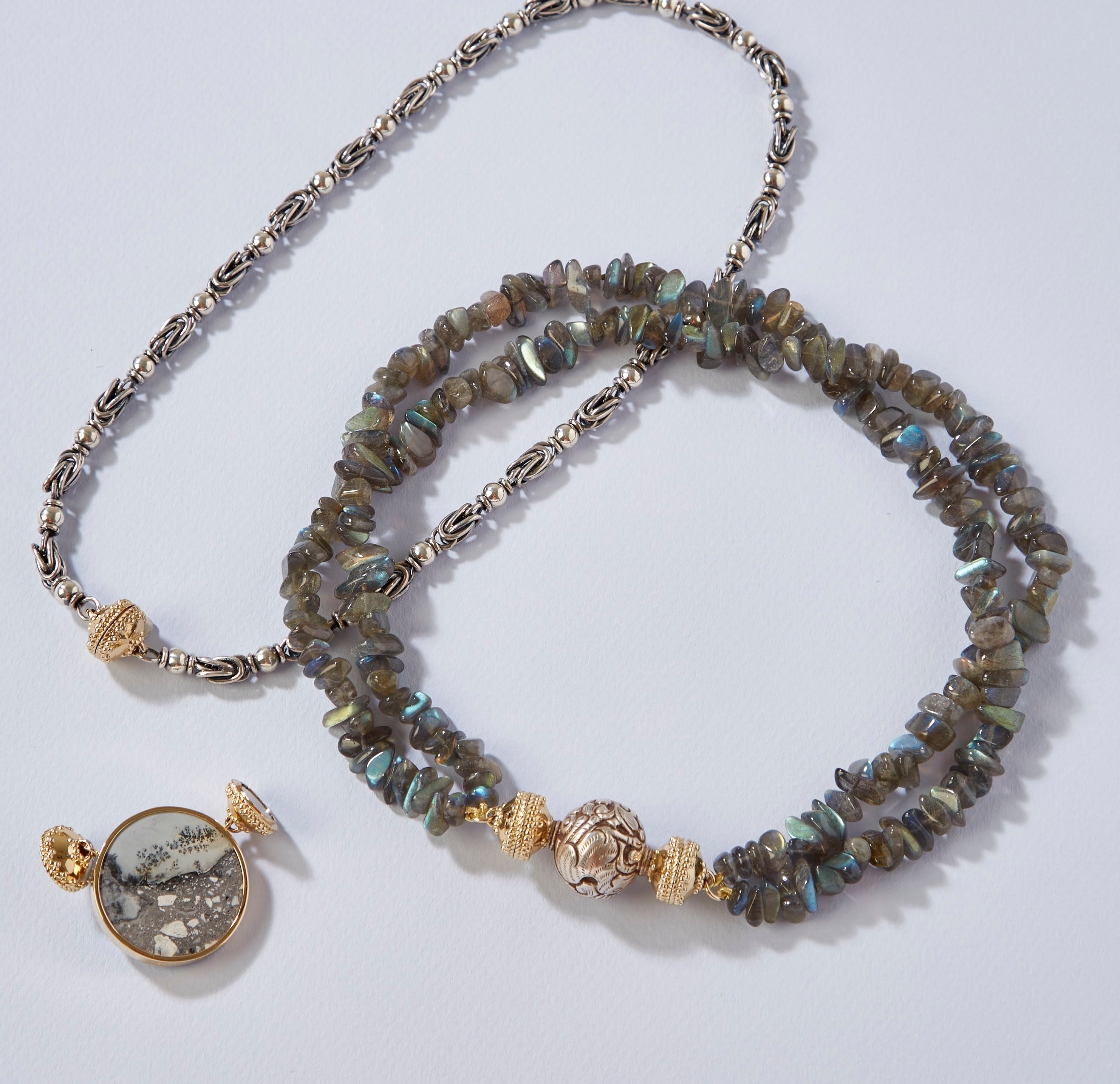 Labradorite Chip Double-Strand Necklace