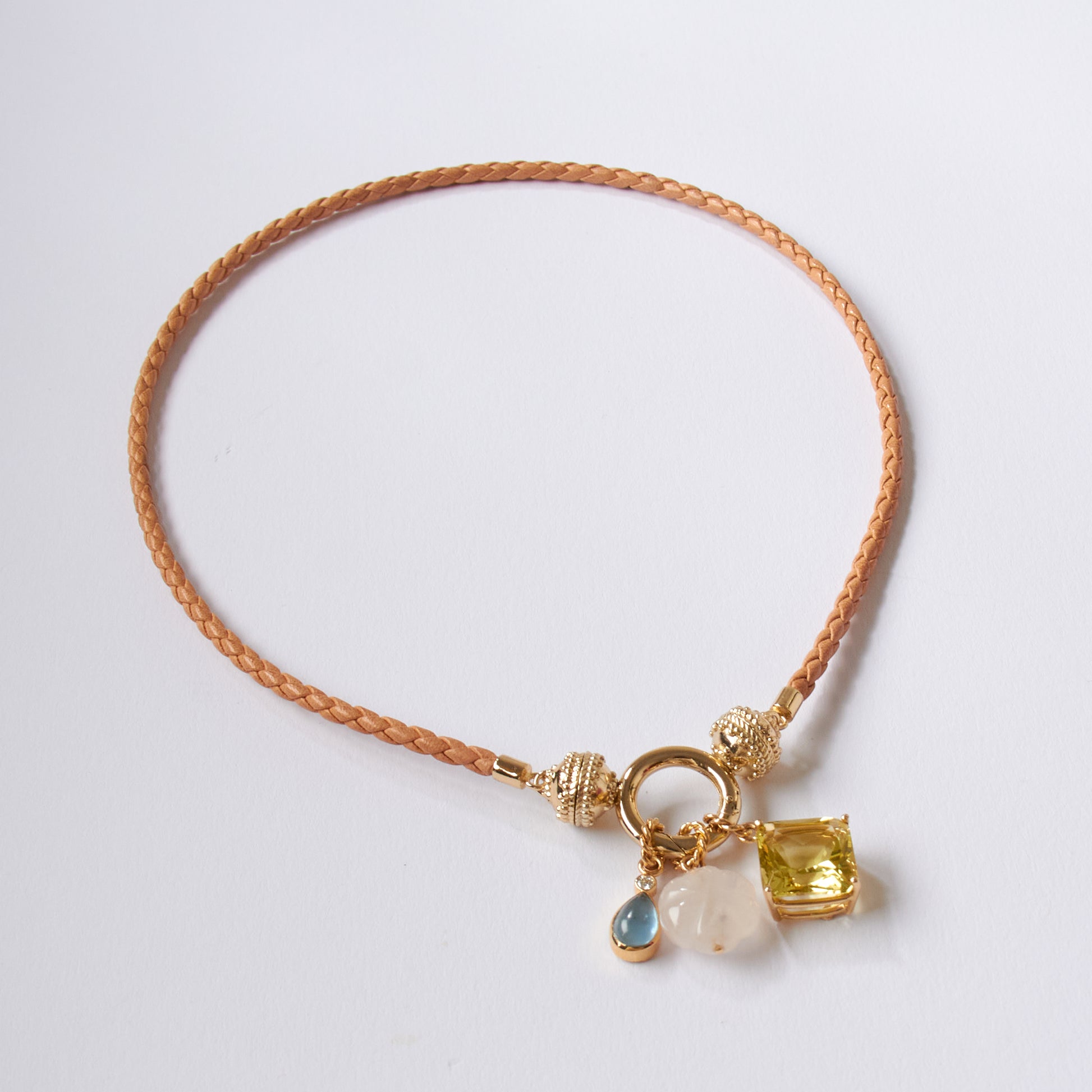 14K Lemon Citrine Square Cut Charm