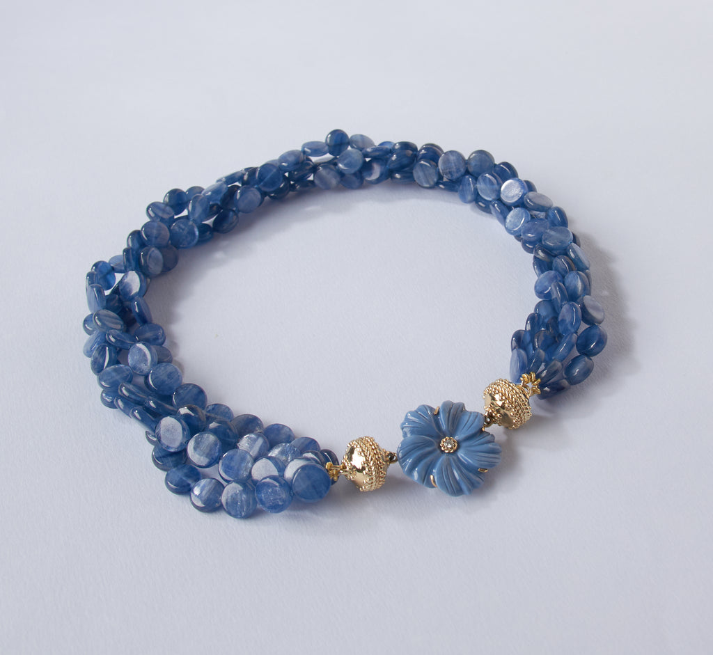 Kyanite Coin Multi-Strand Necklace