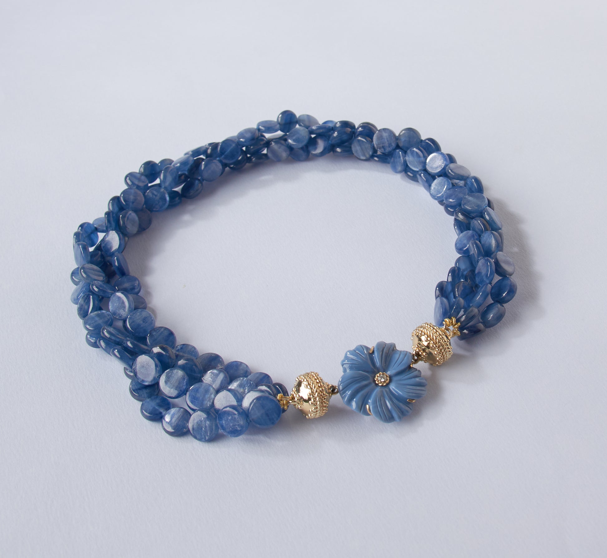 Kyanite Coin Multi-Strand Necklace