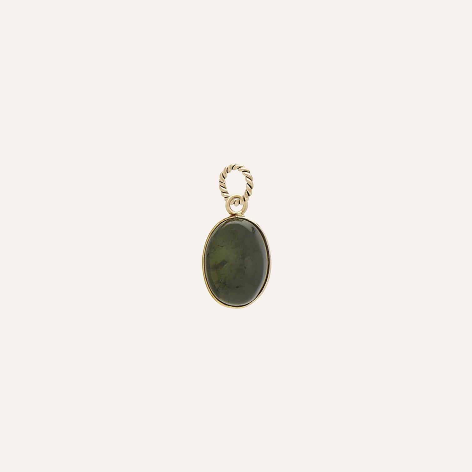 Affinity Green Tourmaline Cabochon Charm