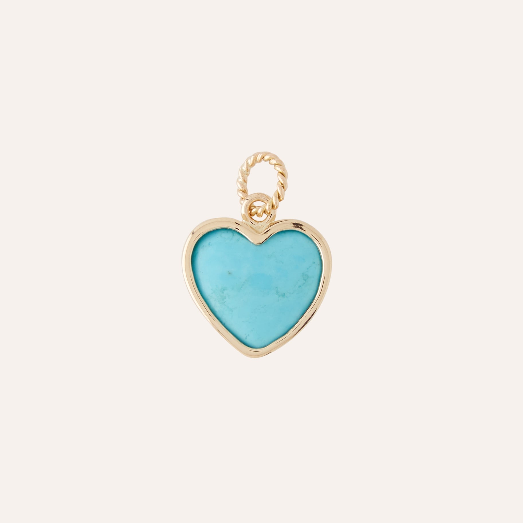 Small Kingman Turquoise Heart 15mm Charm